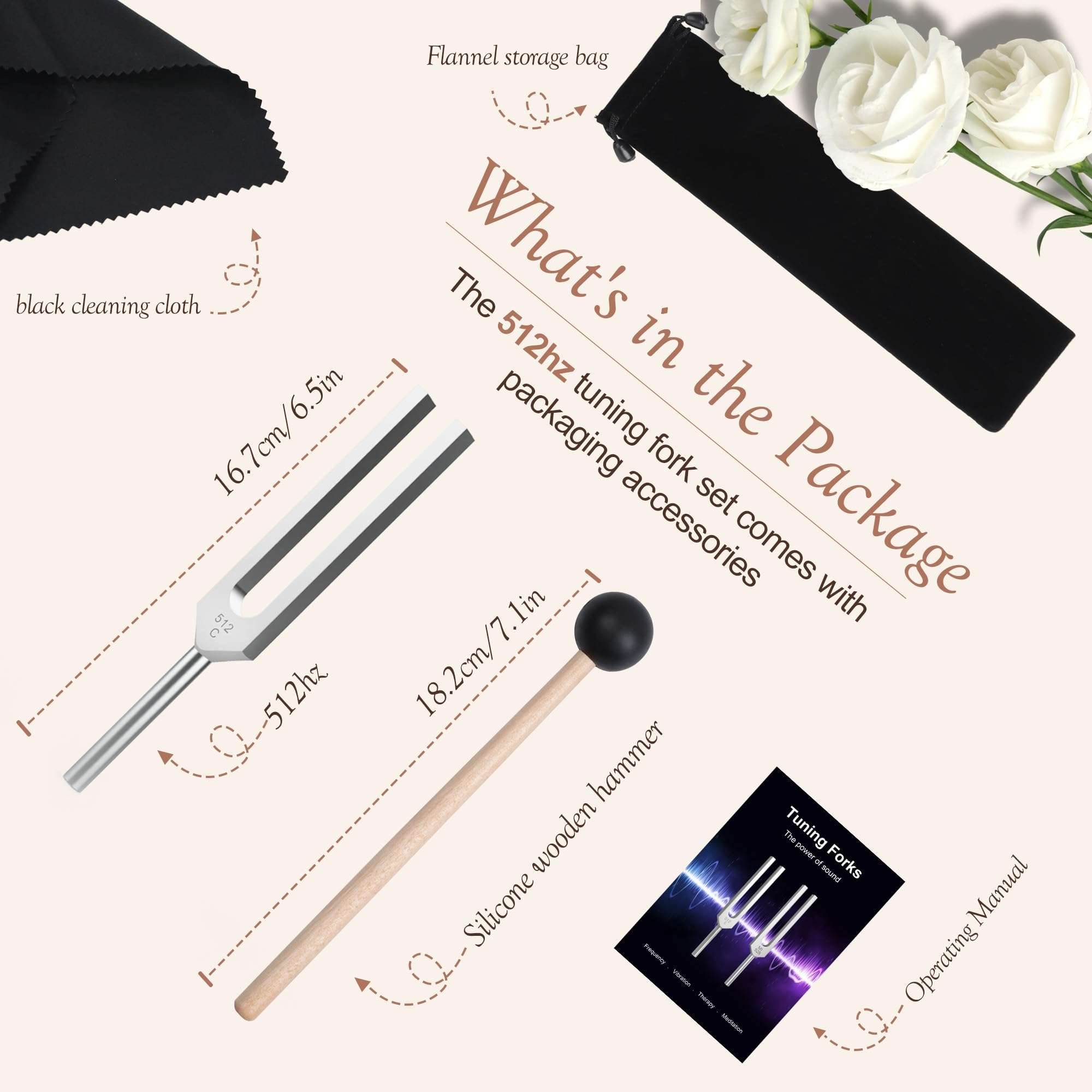 DiDiBirDi 512Hz Tuning Fork, Aluminum Alloy, Includes Silicone Hammer and Storage Bag for Yoga,Meditation,Relaxation - Image 2