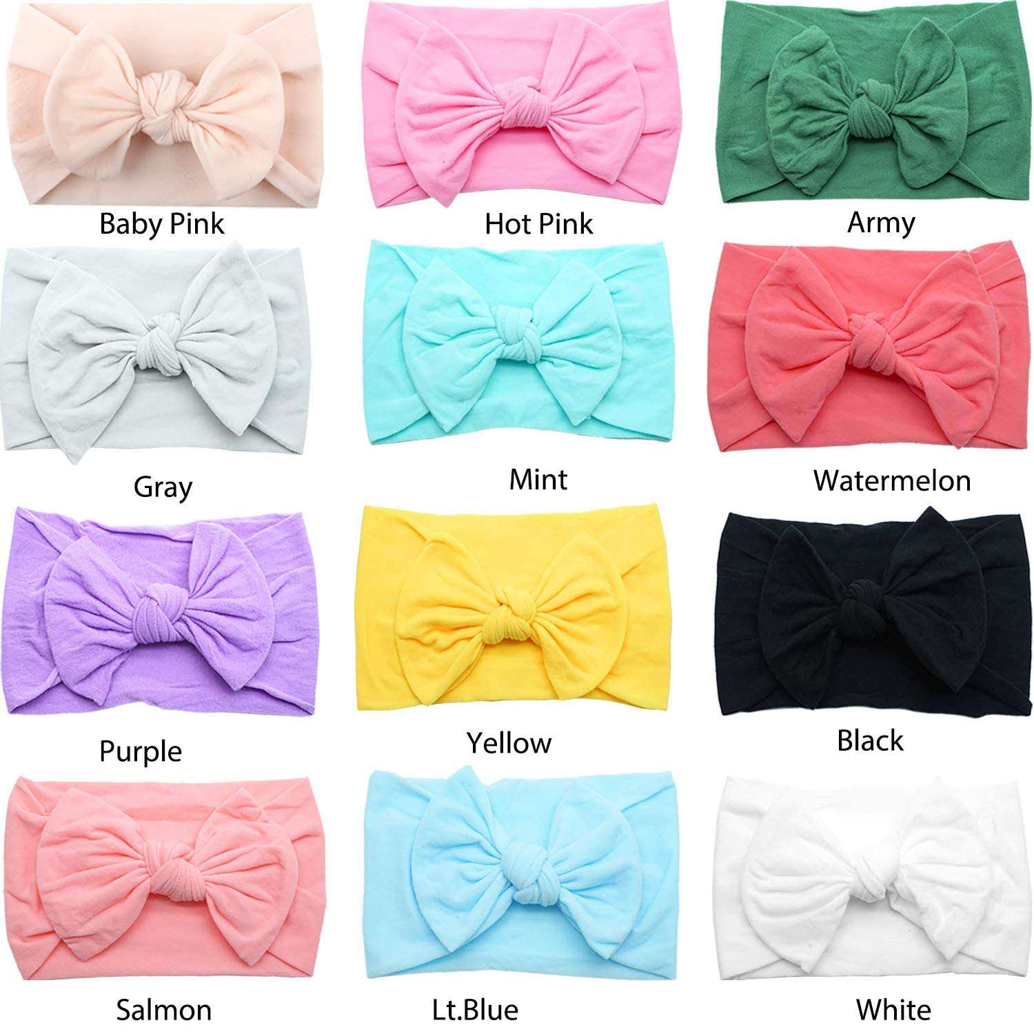 CÉLLOT Super Stretchy Soft Knot Headbands with Hair Bows Head Wrap Hair Accessories For Newborn Baby Girls Infant Toddlers Kids - Image 2