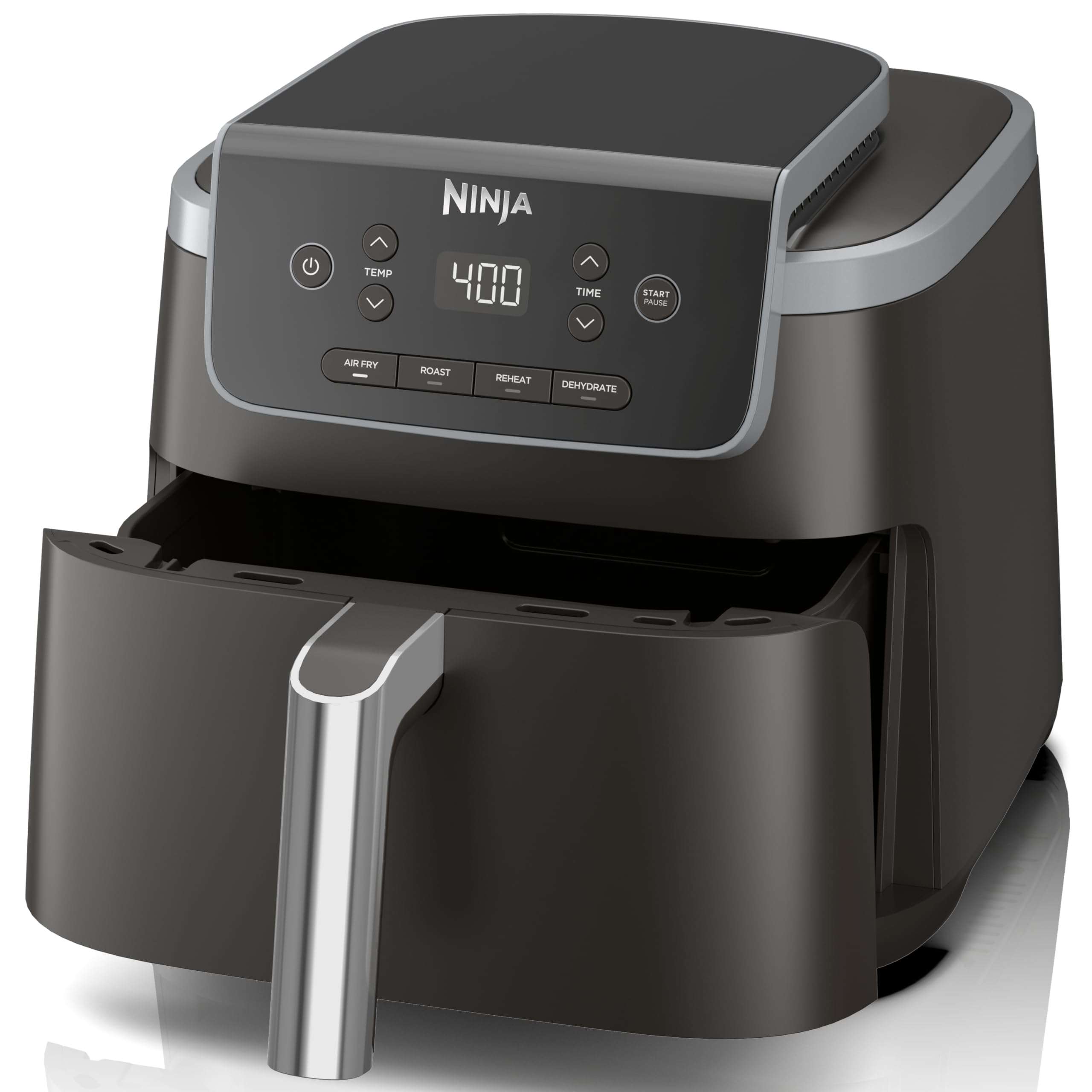 Ninja | Air Fryer | 4-in-1 Pro Air Fry, Roast, Reheat, Dehydrate | 5QT Capacity fits up to 4lbs of French Fries | 400F Max Temp | Nonstick Basket & Crisper Plate | 120V | Grey | AF141 - Image 1
