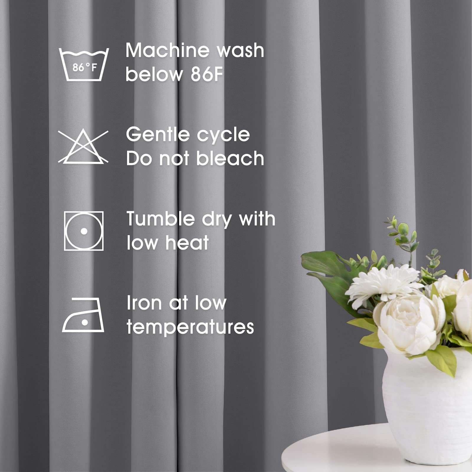 HOMEIDEAS Blackout Curtains for Bedroom 52 X 84 Inch Long 2 Panels Set Light Grey/Gray Room Darkening Curtains/Drapes, Soundproof Thermal Grommet Window Curtains for Living Room - Image 5