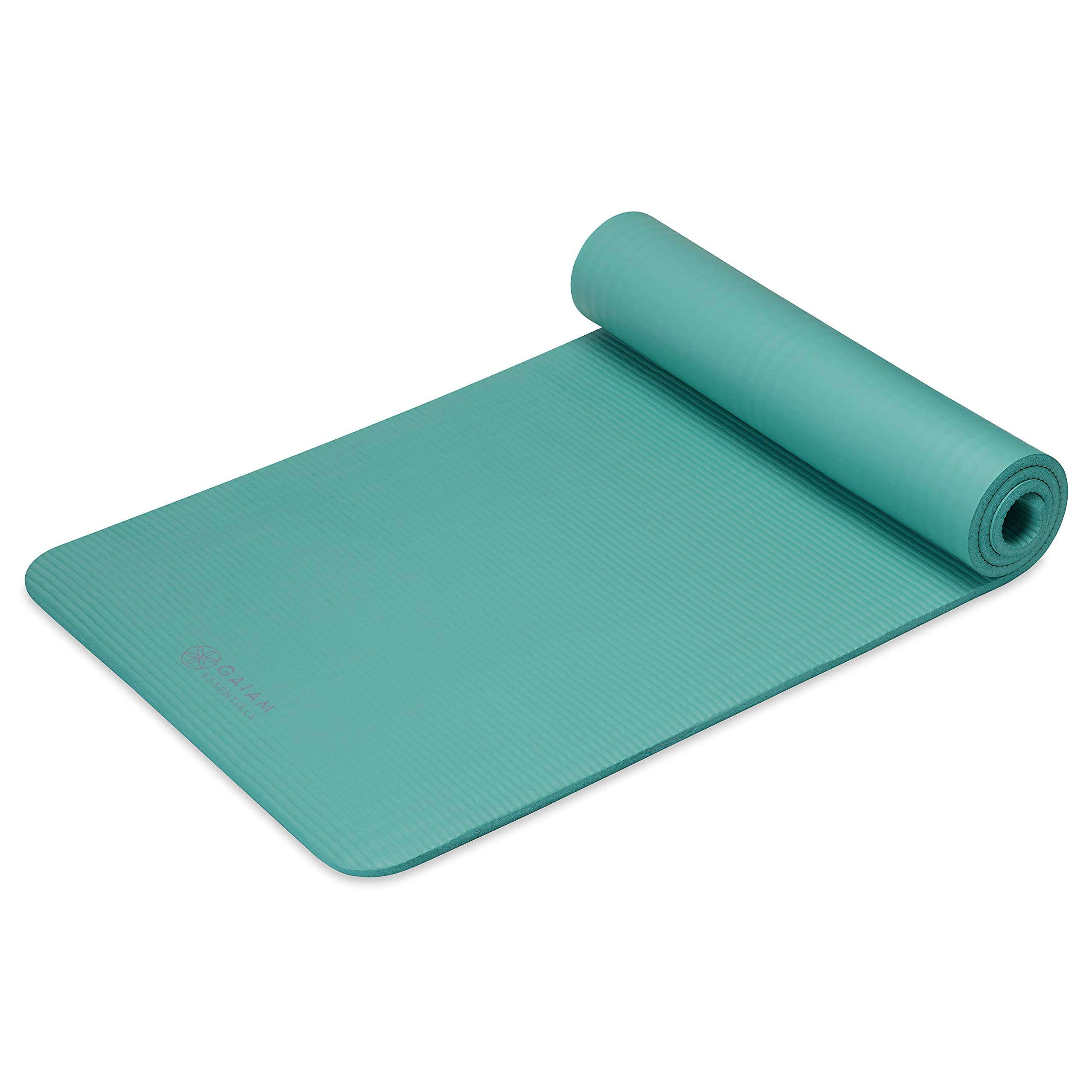 Gaiam Essentials Thick Yoga Mat Fitness & Exercise Mat with Easy-Cinch Carrier Strap,72"L X 24"W X 2/5 Thick, 10mm - Image 9