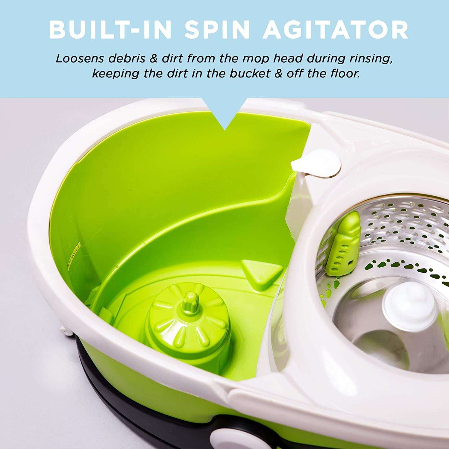 Deluxe Stainless Steel Rolling Spin Mop System with Replacement Microfiber Mop Heads – Walkable with Wheels - Suits All Floor Types - Multipurpose Home Use - Image 6