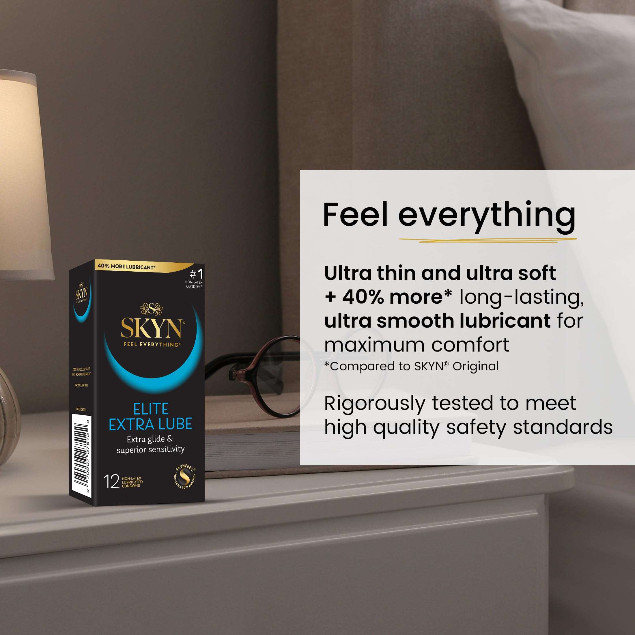 SKYN Elite Extra Lube Ultra-Thin Lubricated 12 Count and SKYN Non-Latex Lubricated Condoms 12 Count - Image 3