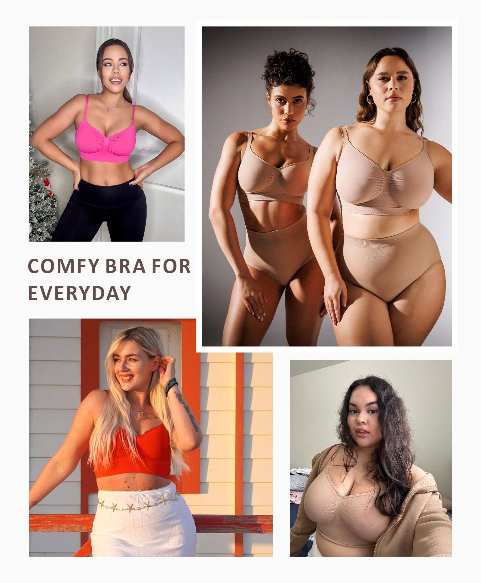 FeelinGirl Bralettes for Women with Support Comfortable Bras No Underwire Seamless Everyday Bras - Image 5