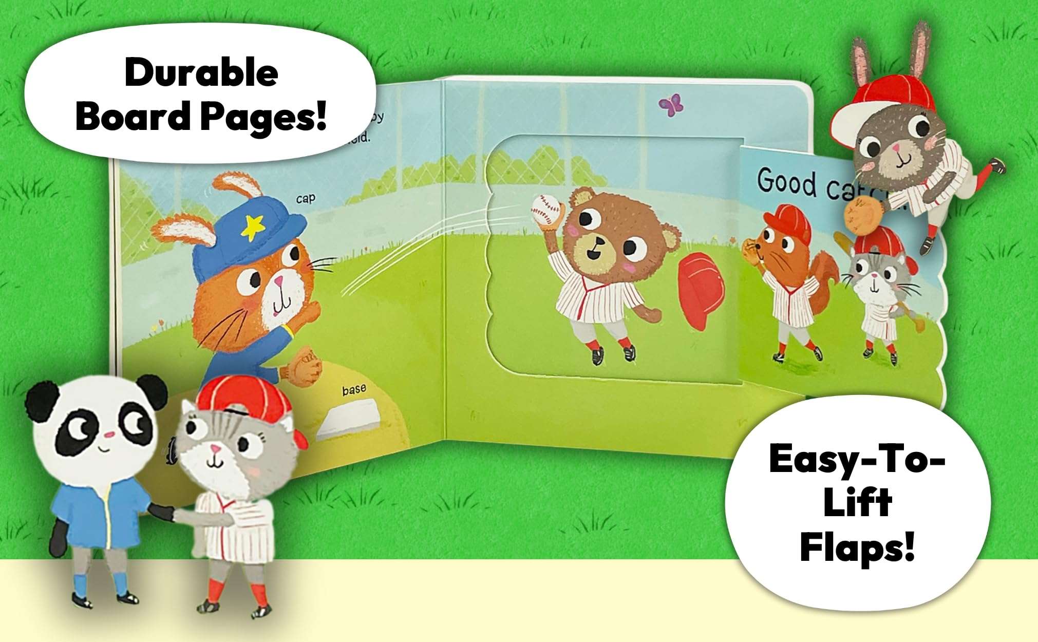 Let's Play Baseball! A Lift-a-Flap Board Book for Babies and Toddlers - Image 3