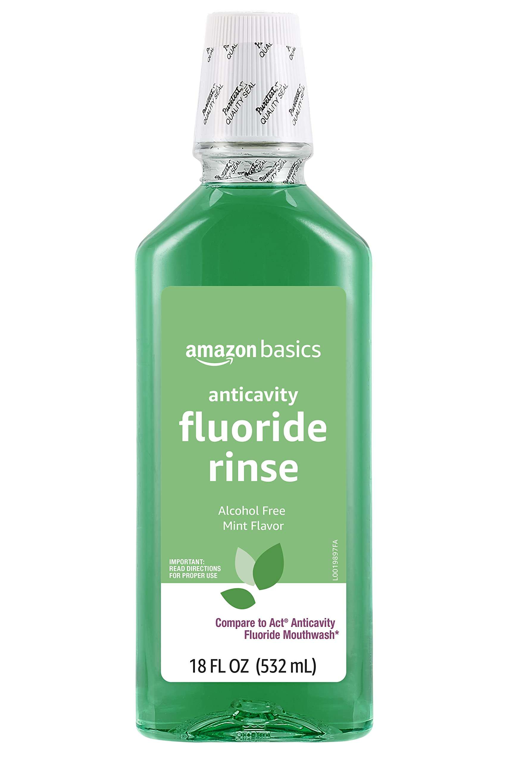 Amazon Basics Anticavity Fluoride Rinse, Alcohol-Free, Mint, 18 ounce (Pack of 4) - Image 2