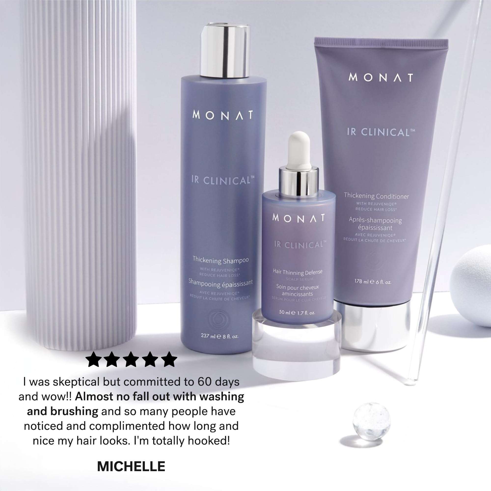 MONAT IR Clinical System – Complete Hair Care Restoration Kit with Thickening Shampoo, Conditioner & Thinning Defense Serum – Strengthens, Protects, & Revives Hair for Thicker, Fuller-Looking Results - Image 9