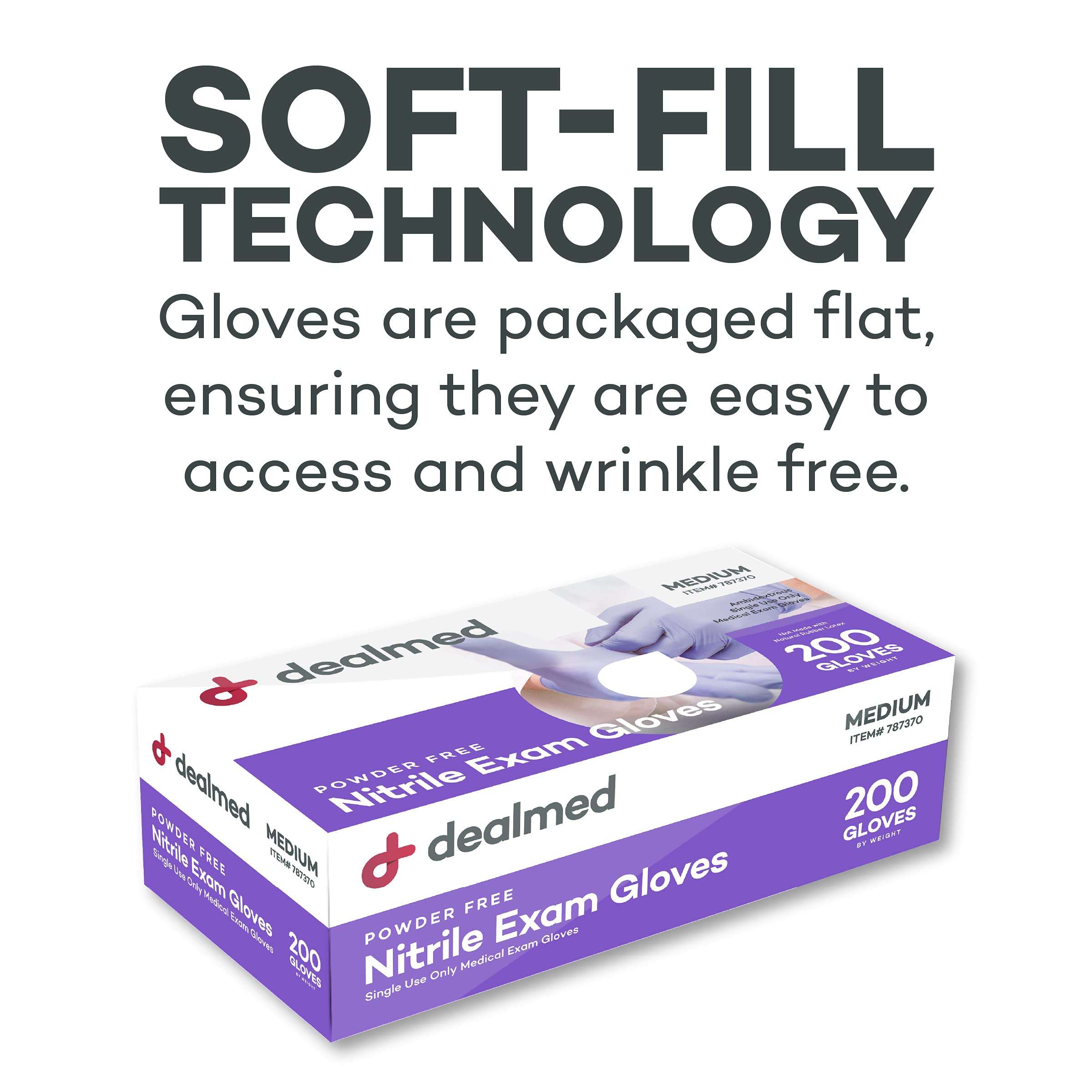 Dealmed Nitrile Medical Grade Exam Gloves, Disposable, Latex-Free, Medium (200 ct.) - Image 8