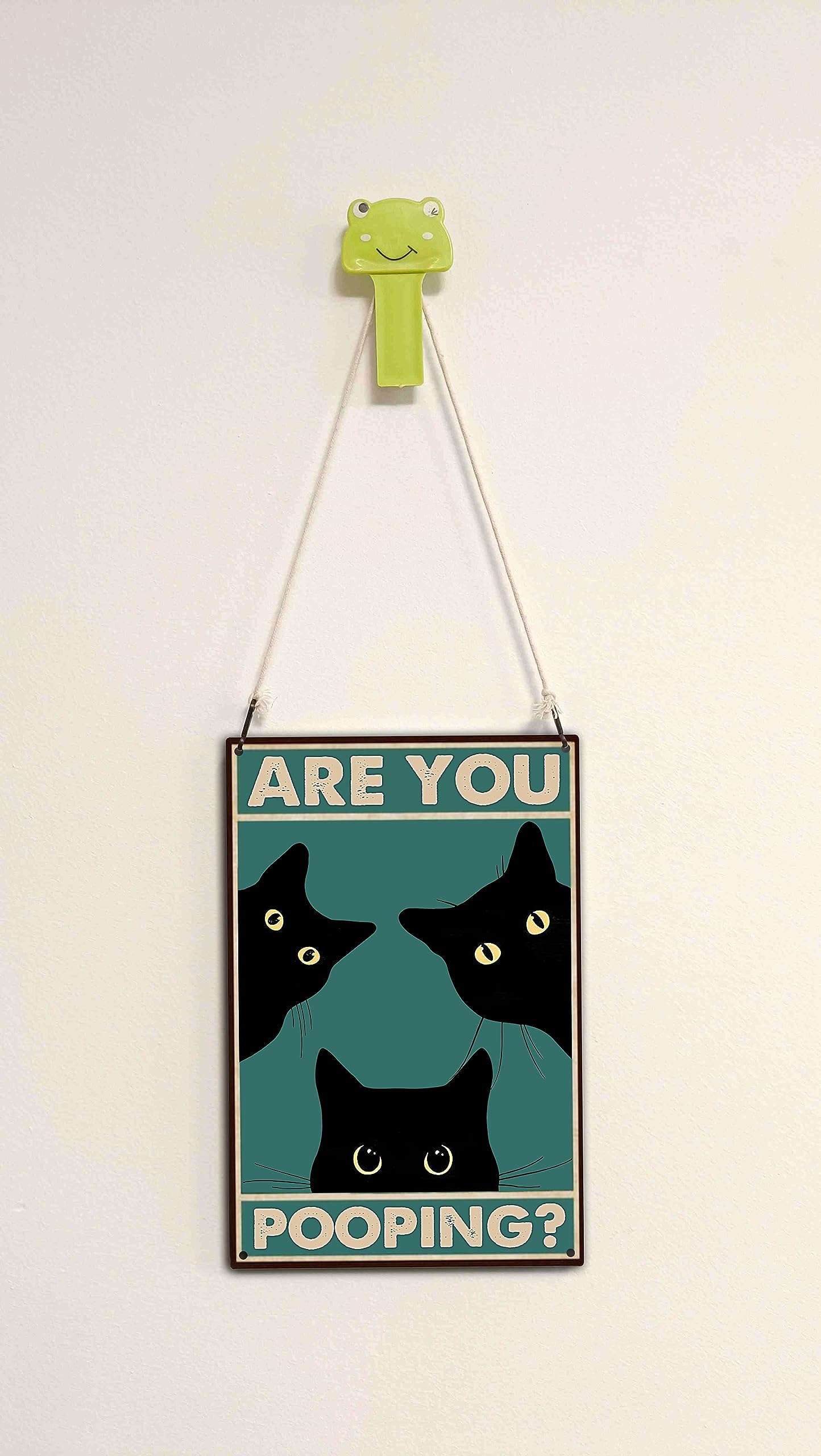 Funny Black Cat Wall Art - "Are You Pooping?" Vintage Bathroom Decor Poster - Retro Gothic Home Decor for Apartment or House, 8 x 12 Inch (918) - Image 4