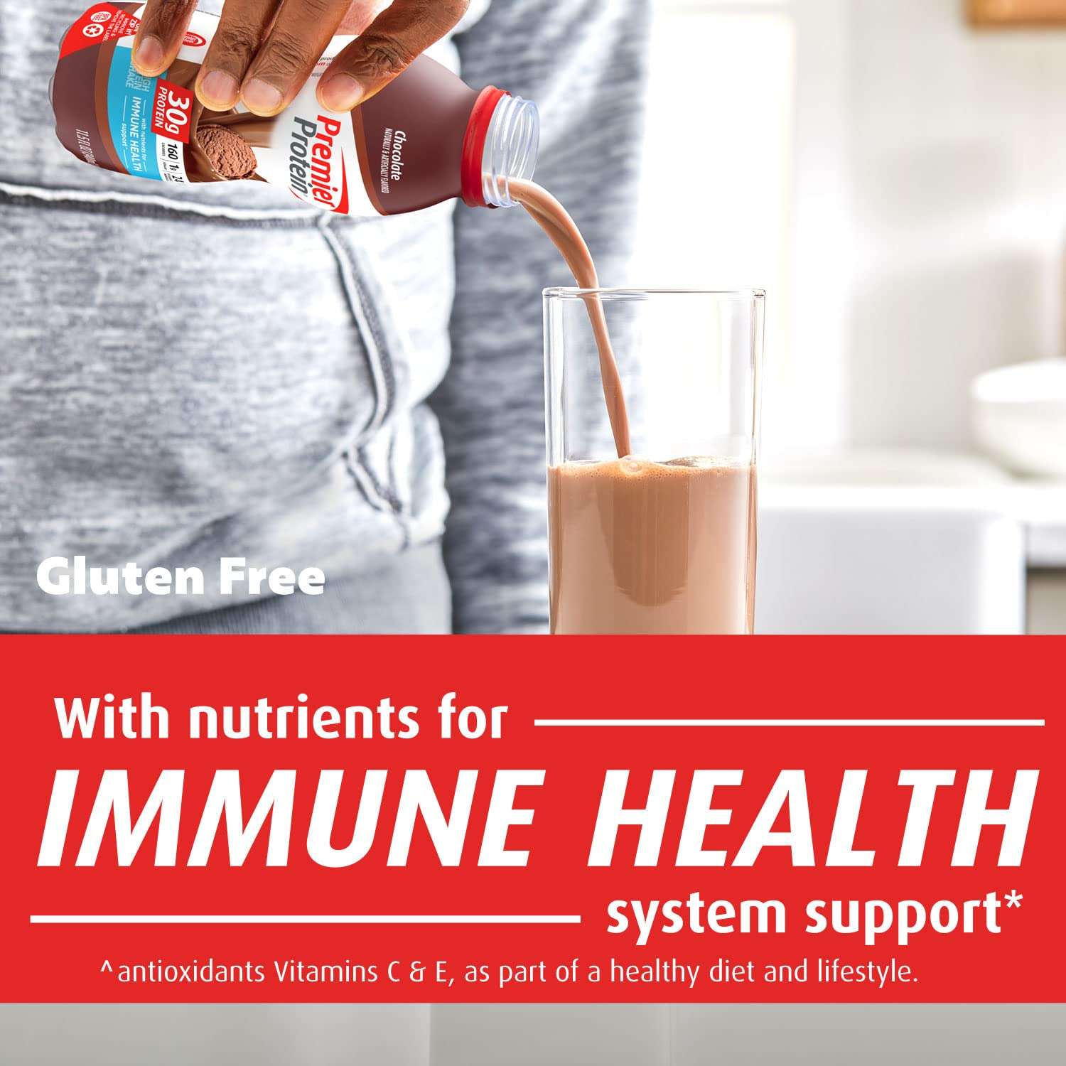 Premier Protein Shake, Chocolate, 30g Protein 1g Sugar 24 Vitamins Minerals Nutrients to Support Immune Health, 11.5 fl oz (Pack of 12) - Image 4