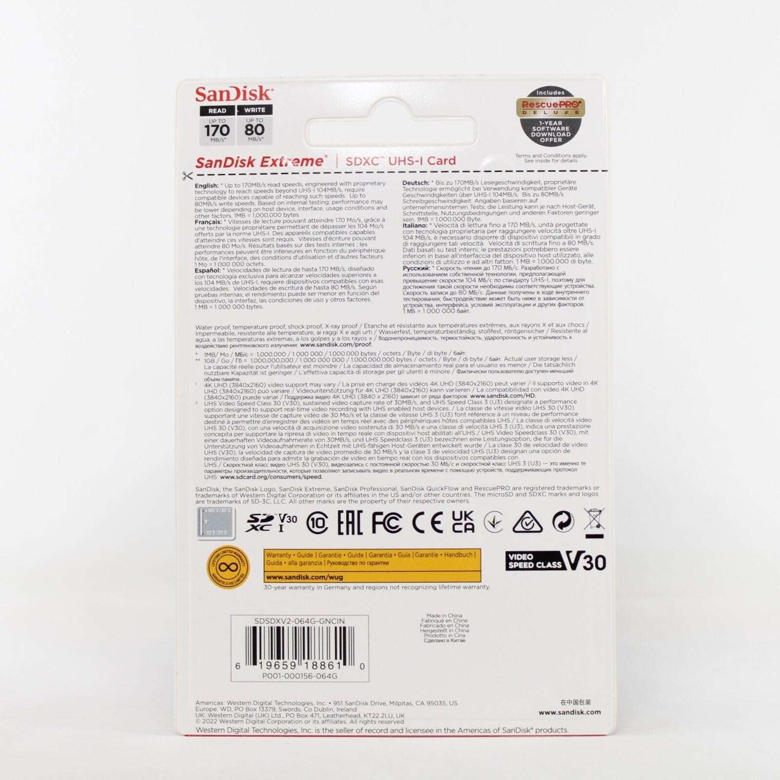 SanDisk 64GB Extreme SDXC UHS-I Memory Card - 150MB/s, C10, U3, V30, 4K UHD, SD Card - SDSDXV6-064G-GNCIN - Image 4