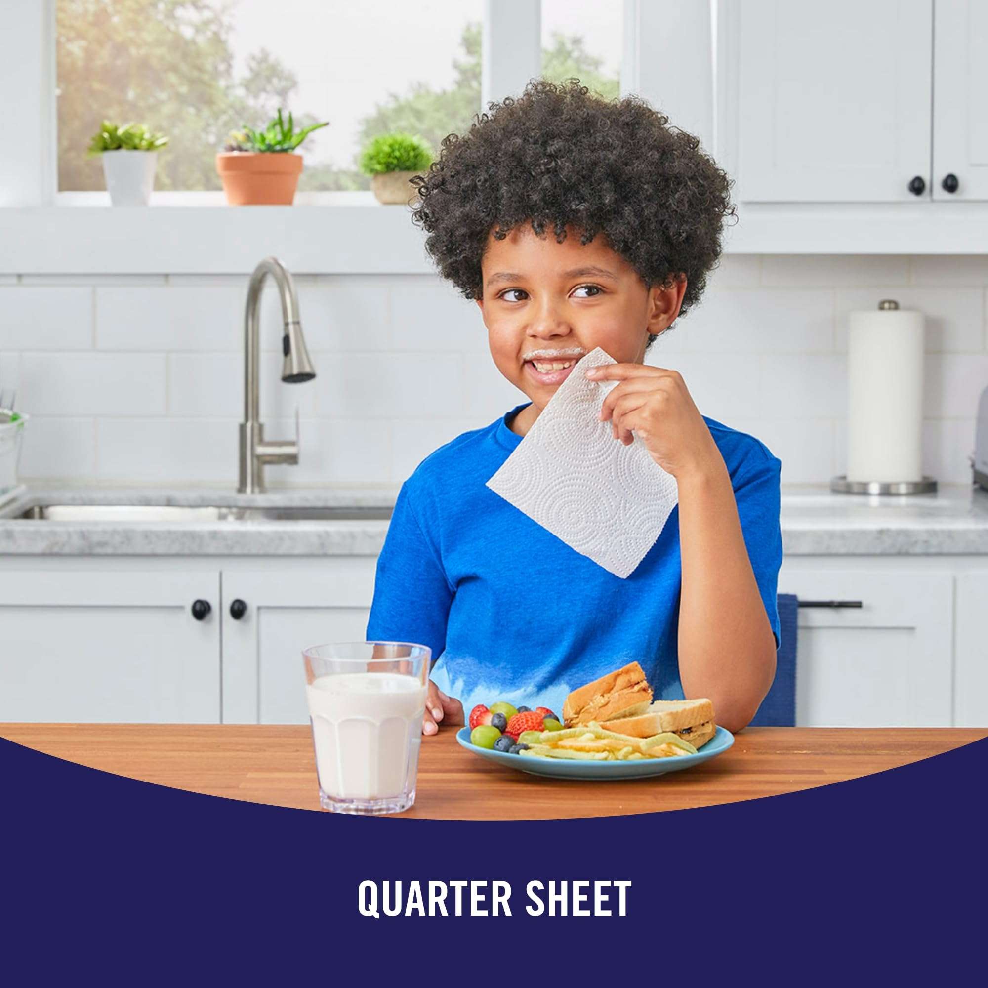 Sparkle Tear-A-Square Paper Towels, 2 Double Rolls = 4 Regular Rolls, Back-to-School Essentials, Customizable Sheets for Lunchboxes, Art Projects, Classrooms, and Home - Image 4