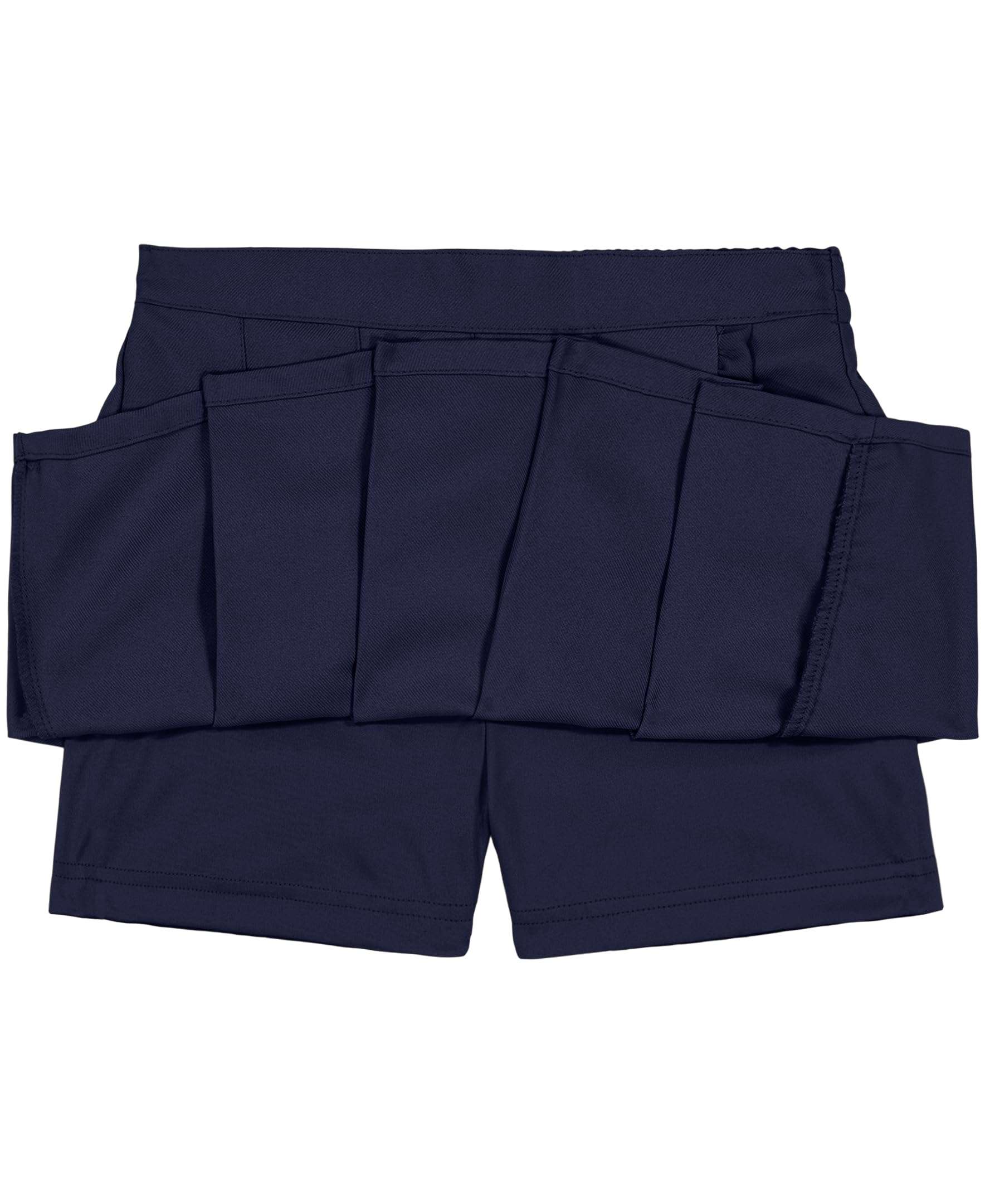 Nautica Girls' School Uniform Pleated Pull-on Scooter Skirt with Undershorts, Knit Waistband & Functional Pockets - Image 3