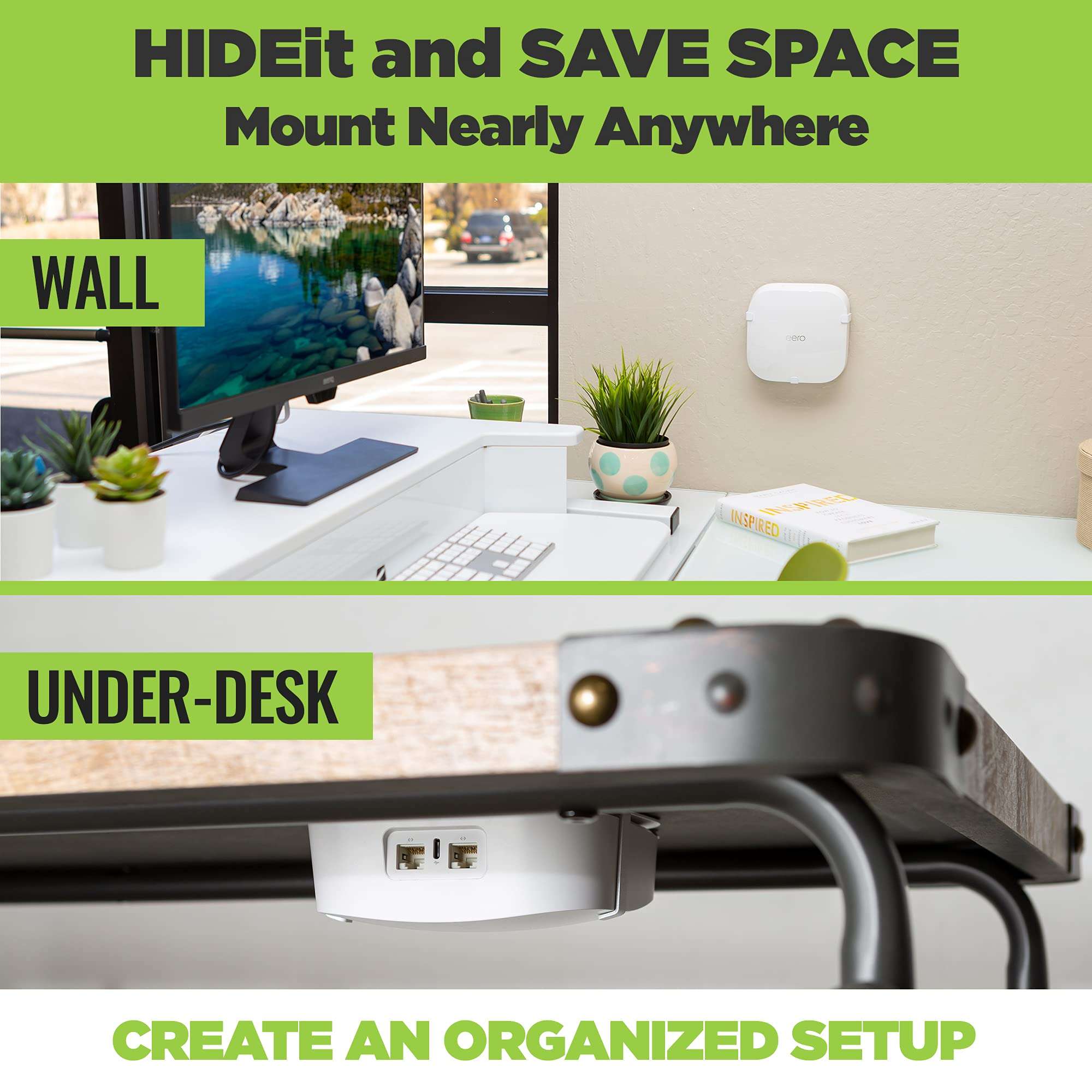 HIDEit Mounts EPro 6E Wall Mount for Eero Pro 6E Mesh Wi-Fi Router - American Company - Steel Wall Mount Compatible with Eero Pro 6E - Not Compatible with Eero Pro or Eero Pro 6 - Image 2