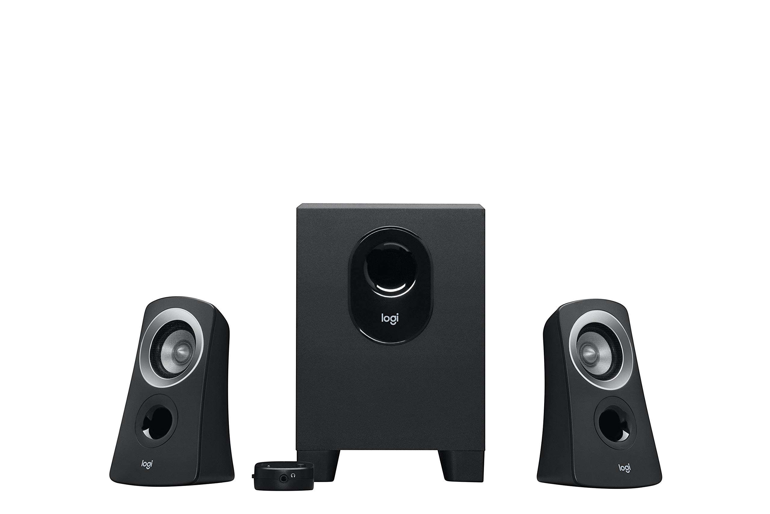 Logitech Z313 2.1 Multimedia Speaker System with Subwoofer, Full Range Audio, 50 Watts Peak Power, Strong Bass, 3.5mm Inputs, PC/PS4/Xbox/TV/Smartphone/Tablet/Music Player - Black - Image 1