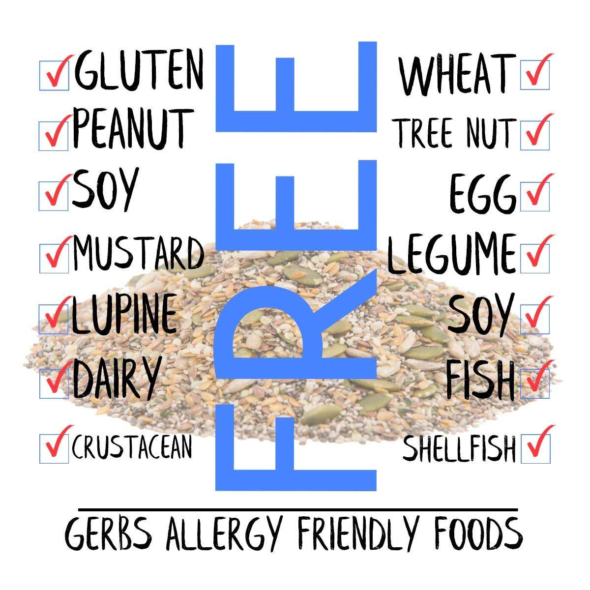 GERBS Raw Super 7 Seed Snack Trail Mix 1 LBS. | Top 14 Food Allergy Free | Resealable Bulk Bag | Made in USA | Raw Pumpkin | Sunflower | Brown & Golden Flax | Black & White Chia | Hemp | Gluten Free - Image 6