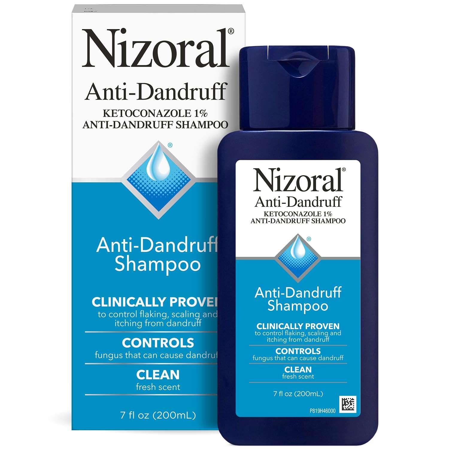Nizoral Anti-Dandruff Shampoo with 1% Ketoconazole, Fresh Scent, 7 Fl Oz - Image 1