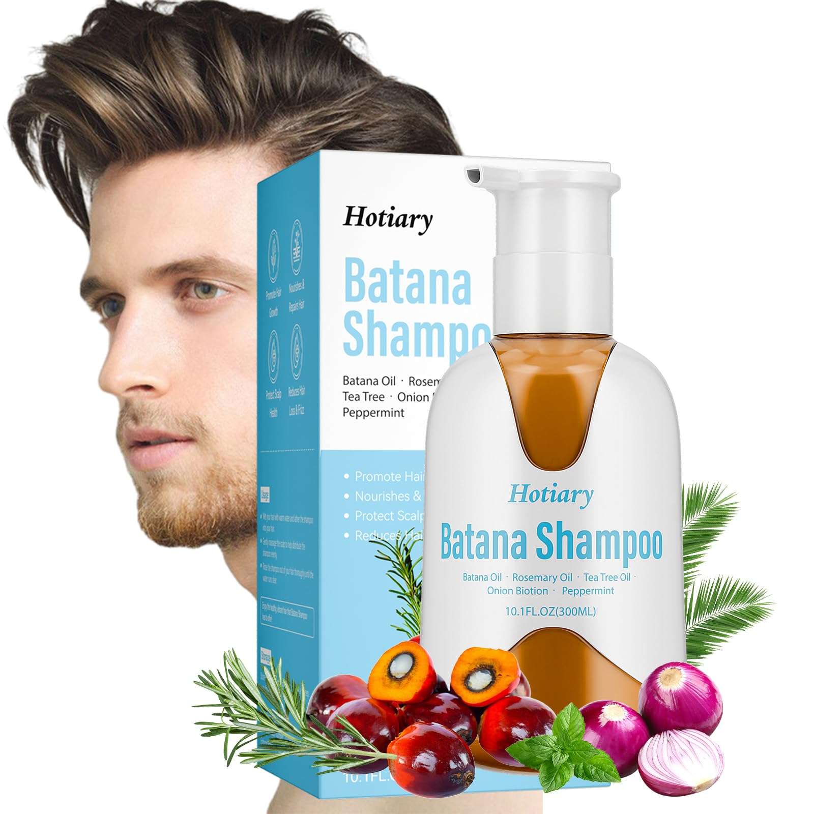 Cold Pressed Batana Shampoo for Hair Growth Dr. Sebi, Organic Batana Oil Shampoo with Rosemary for Hair Loss, Nourishing Repair Damage Hair for Men & Women - Image 1
