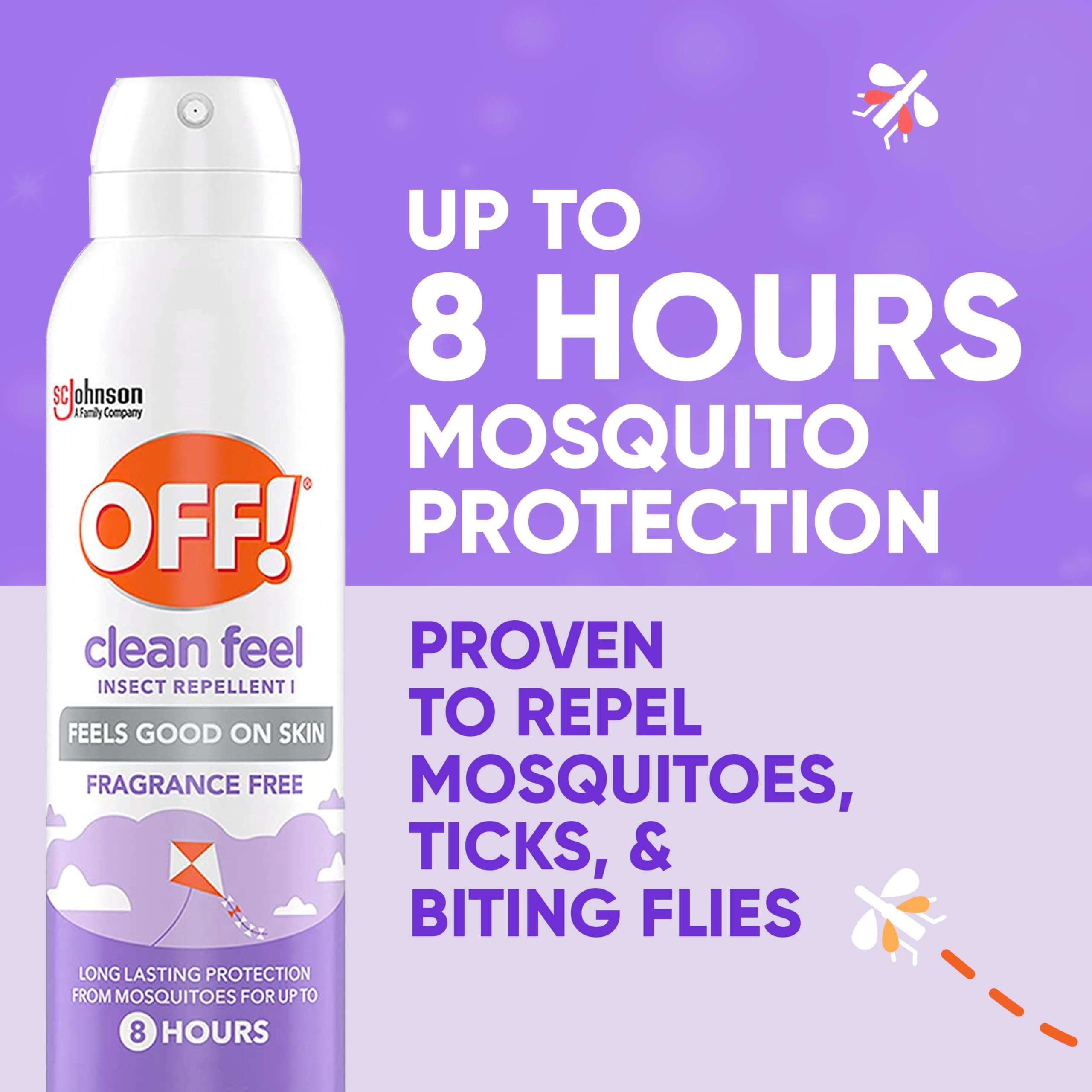 OFF! Clean Feel Insect Repellent Aerosol with 20% Picaridin, Bug Spray with Long Lasting Protection from Mosquitoes and Ticks, Feels Good on Skin, 5 oz - Image 2