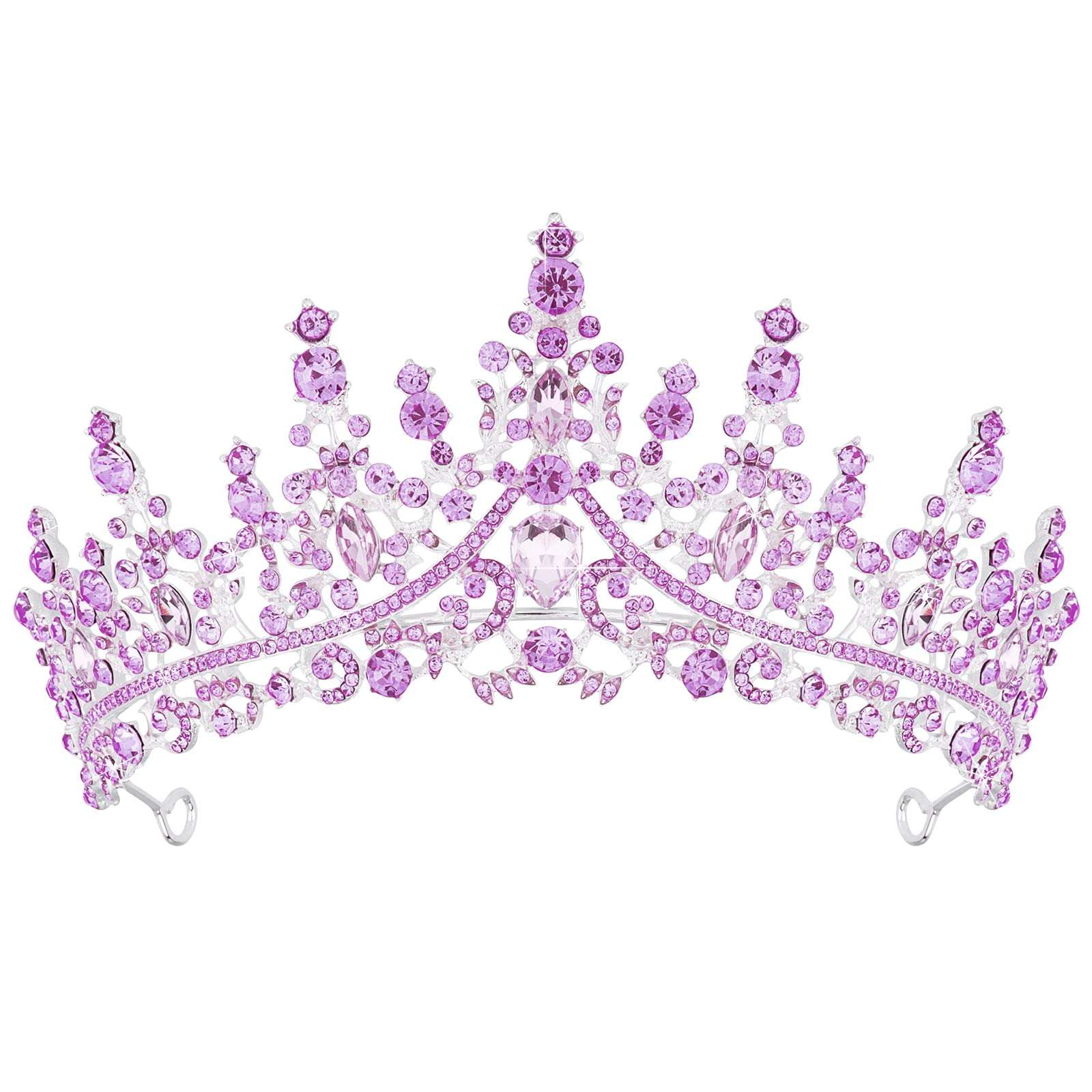 TOBATOBA Tiaras for Women, Purple Crystal Tiara Crowns for Women, Wedding Tiara for Bride Queen Crown, Royal Princess Quinceanera Headpieces for Birthday Prom Pageant Halloween Cosplay Accessories - Image 8