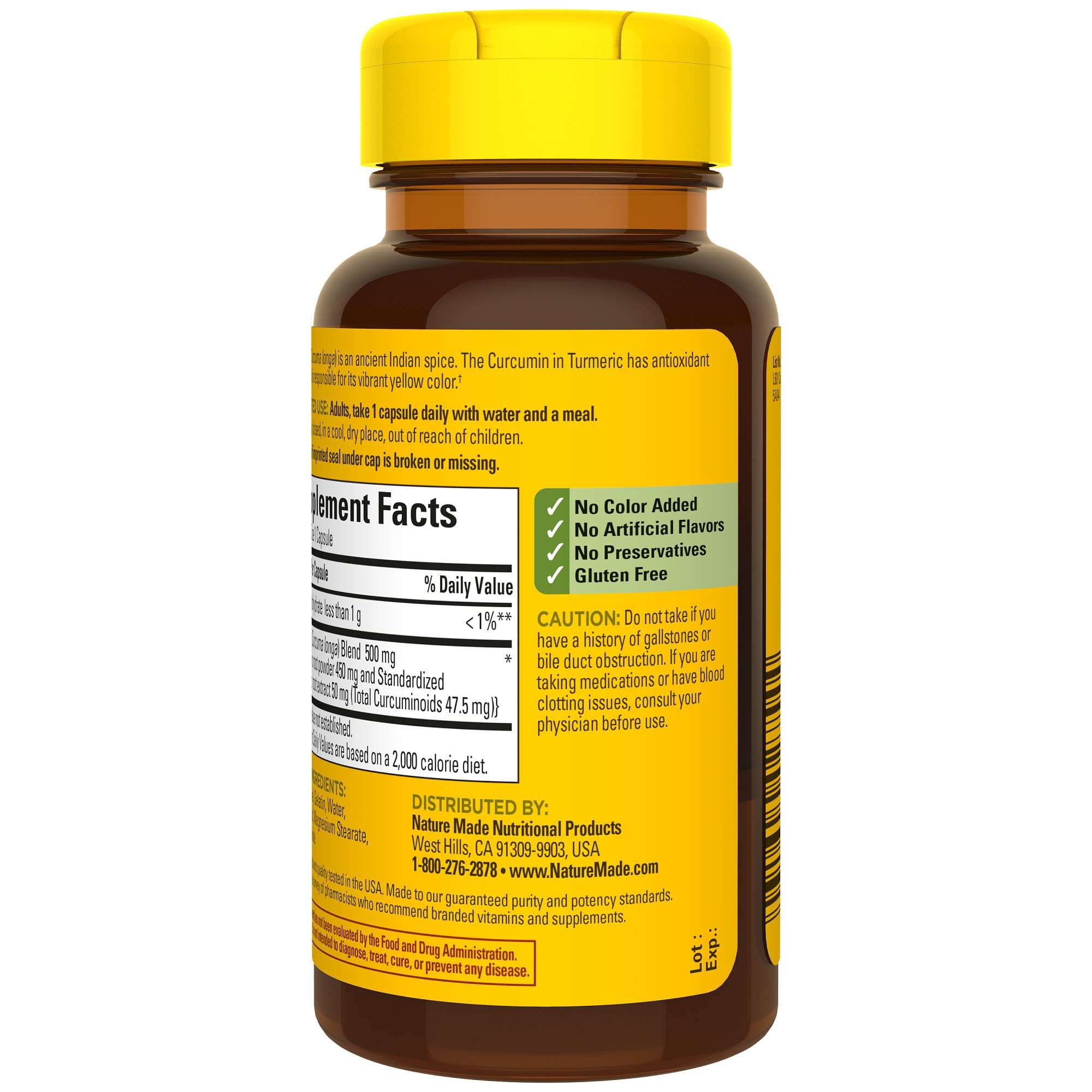 Nature Made Turmeric Curcumin 500 mg, Herbal Supplement for Antioxidant Support, 60 Capsules, 60 Day Supply - Image 10