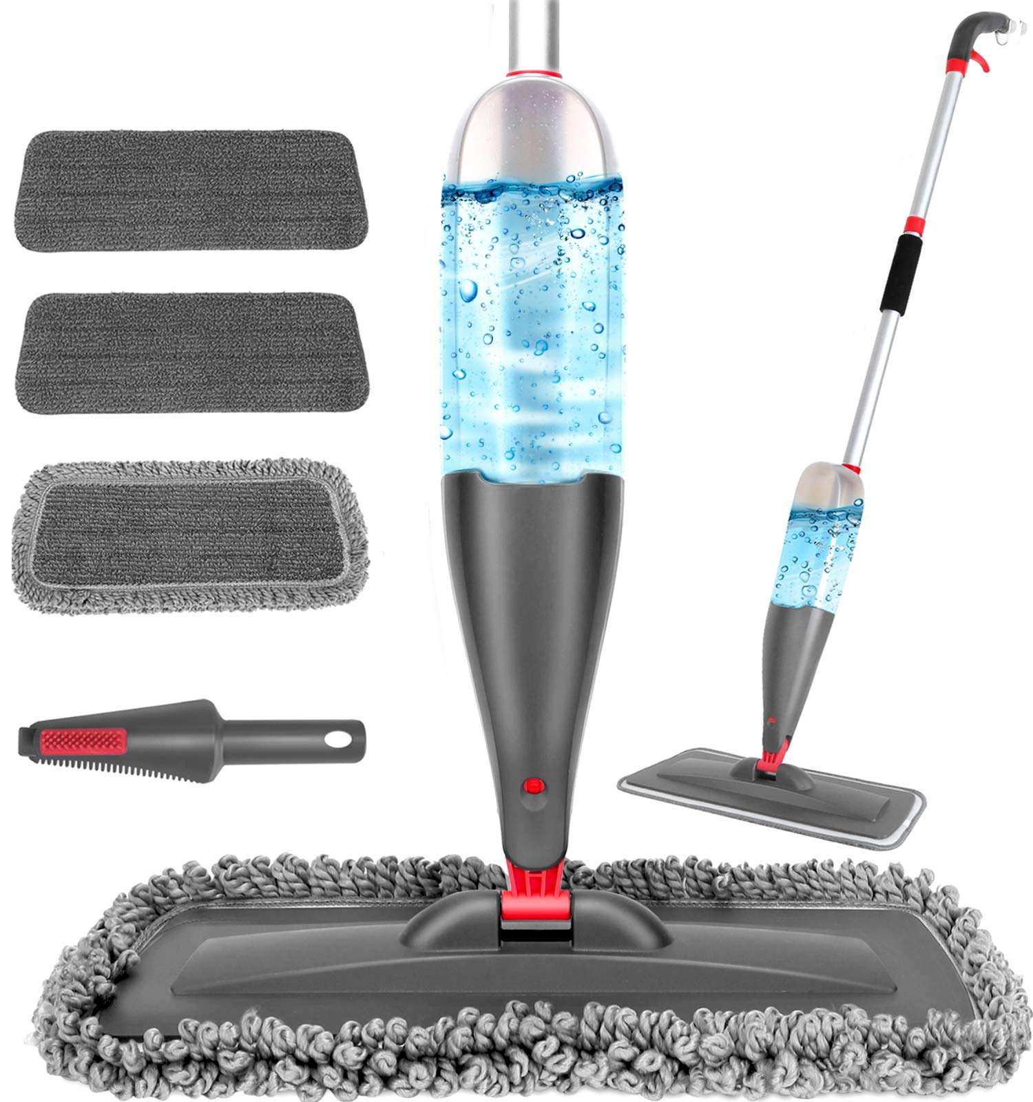 Spray Mop for Floor Cleaning with 3pcs Washable Pads - Wet Dry Microfiber Mop with 800 ml Refillable Bottle for Kitchen Wood Floor Hardwood Laminate Ceramic Tiles Floors Dust Cleaning - Image 1