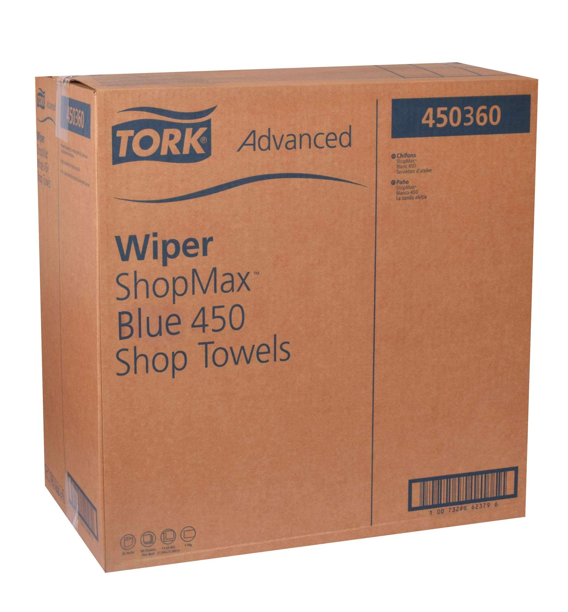 Tork ShopMax Heavy Duty Paper Shop Towel Blue, High Absorbency, 30 rolls x 60 Sheets, 450360 - Image 6
