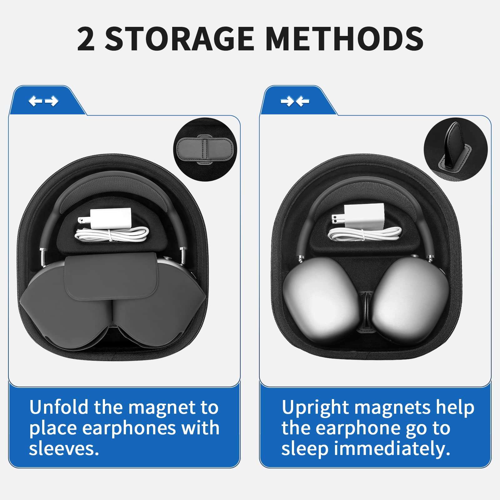 Smart Case for Apple AirPods Max with Sleep Mode Support, Hard Shell | Portable Travel Cover | Storage Bag | Carry Organizer - Image 3
