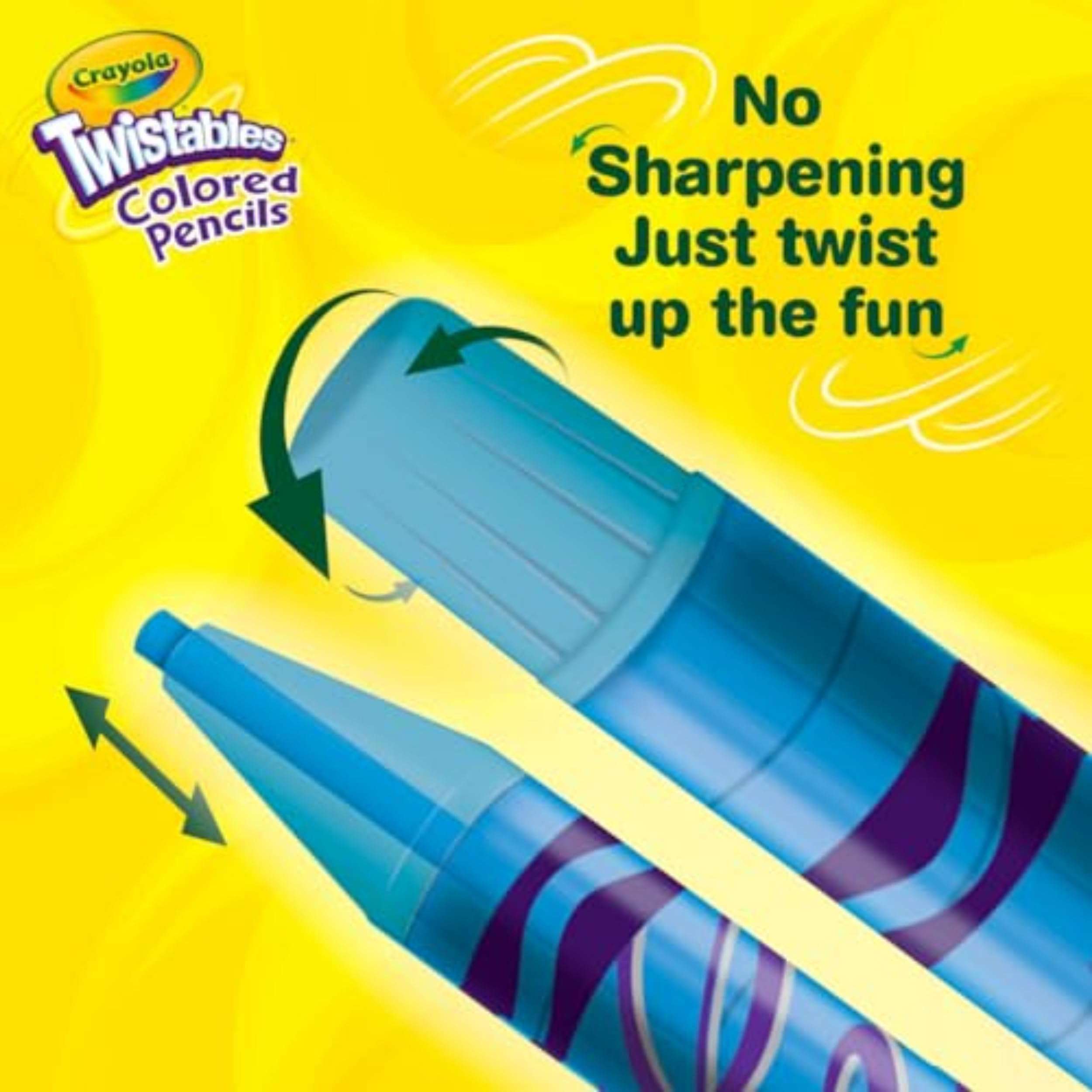 Crayola Twistables Colored Pencil Set for Kids (50ct), No Sharpen Coloring Book Pencils, Essential Classroom Supplies, Cute Back to School Gifts for Kids, 4+ - Image 4