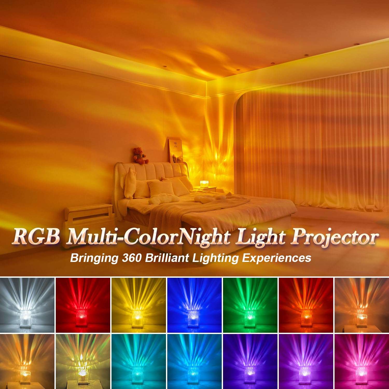 Northern Lights Projector Birthday Gifts for Teen Girls,18 Colors Aurora Light Projector,Dimmable Ambient Mood Lighting for Bedroom Lights,Remote Ocean Light Projector,Purple Lamp Purple Room Decor - Image 3