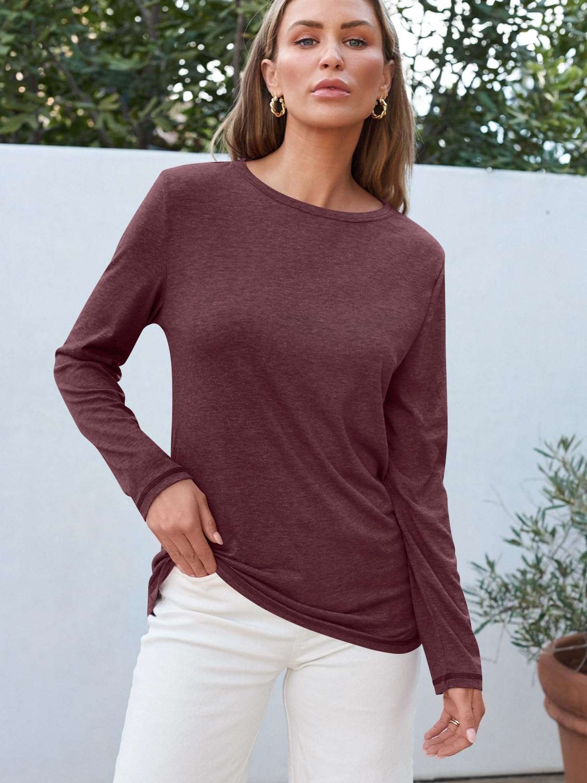 AUTOMET Long Sleeve Shirts for Women Business Casual Tops Fall Fashion Clothes Workout Plus Size Teacher School Outfits 2025 - Image 2