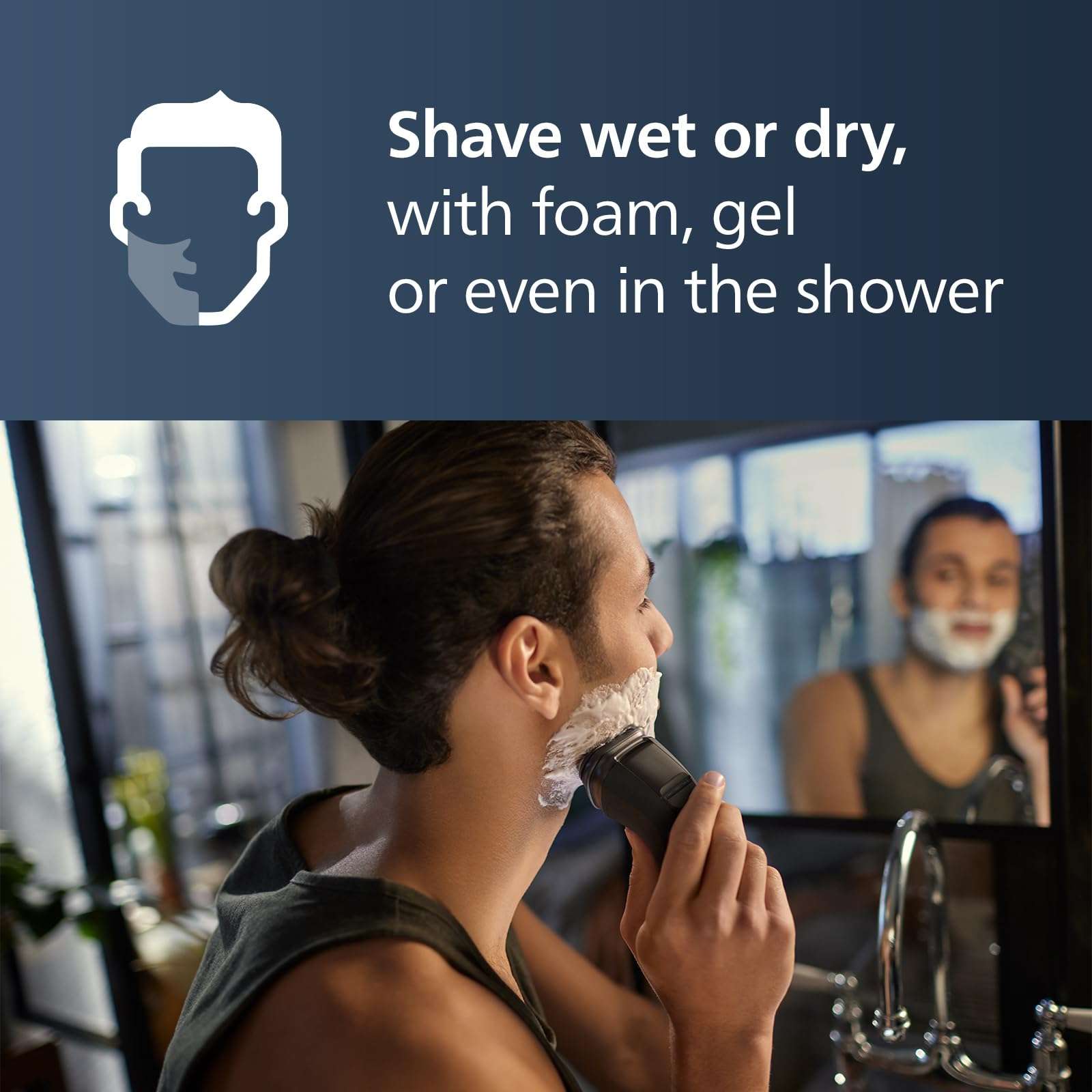 Philips Norelco Shaver 2400 Series, Wet and Dry Electric Shaver, Pop-up Trimmer, P-Cap, Deep Black, Model X3001/90 - Image 7