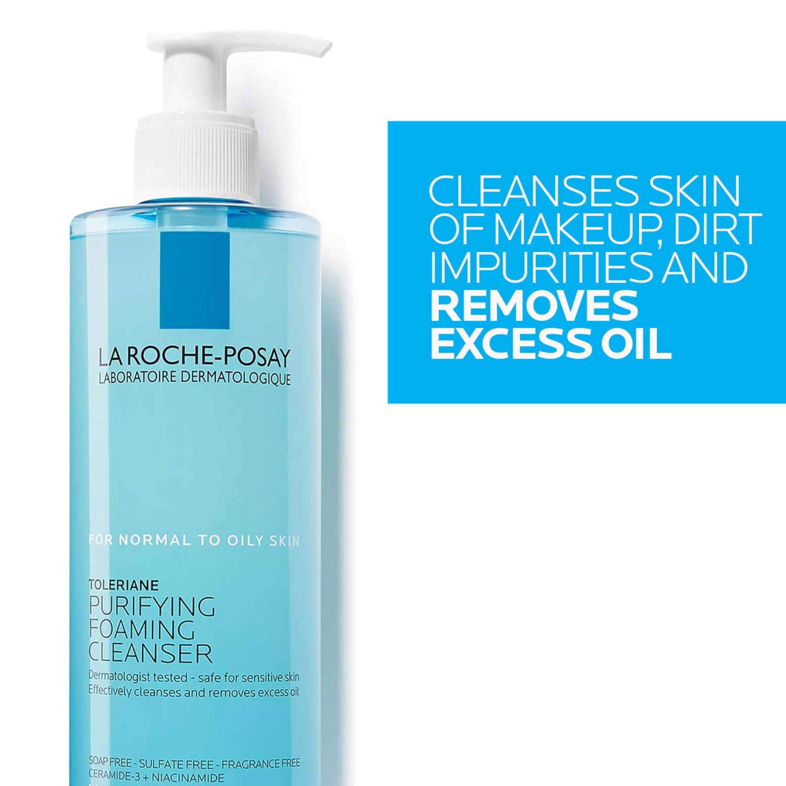 La Roche-Posay Toleriane Purifying Foaming Facial Cleanser, Oil Free Face Wash for Women & Men with Niacinamide + Ceramides, Pore Cleanser Safe For Sensitive Skin, Won’t Dry Out Skin, Soap Free - Image 5