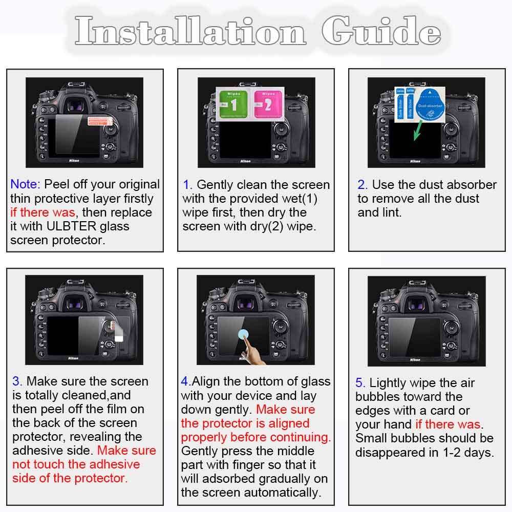 ULBTER [3 Pack] Screen Protector for Canon EOS R7/R6 Mark II/R6 | 9H Tempered Glass | Edge to Edge Protection | Anti-Scratch Anti-Bubble - Image 7