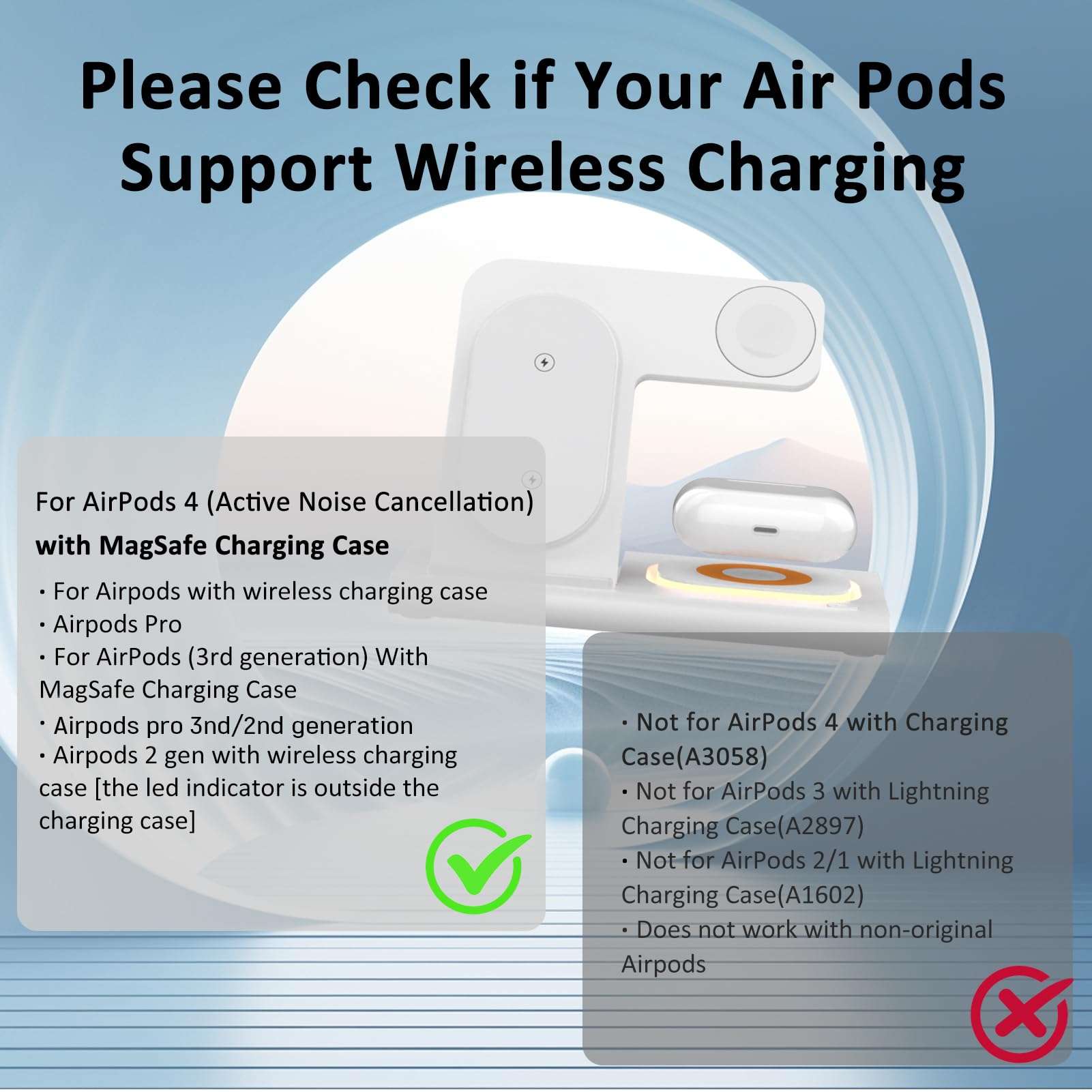3 in 1 Foldable Charging Station for Apple Products,Wireless Charger for iPhone 17 16 15 14 13 12 Pro Max,Travel Dock Adapter&Light for iWatch Series 11 10 9 Ultra 3/2 SE 3/2,for AirPods 4 3 2 Pro 3/2 - Image 2