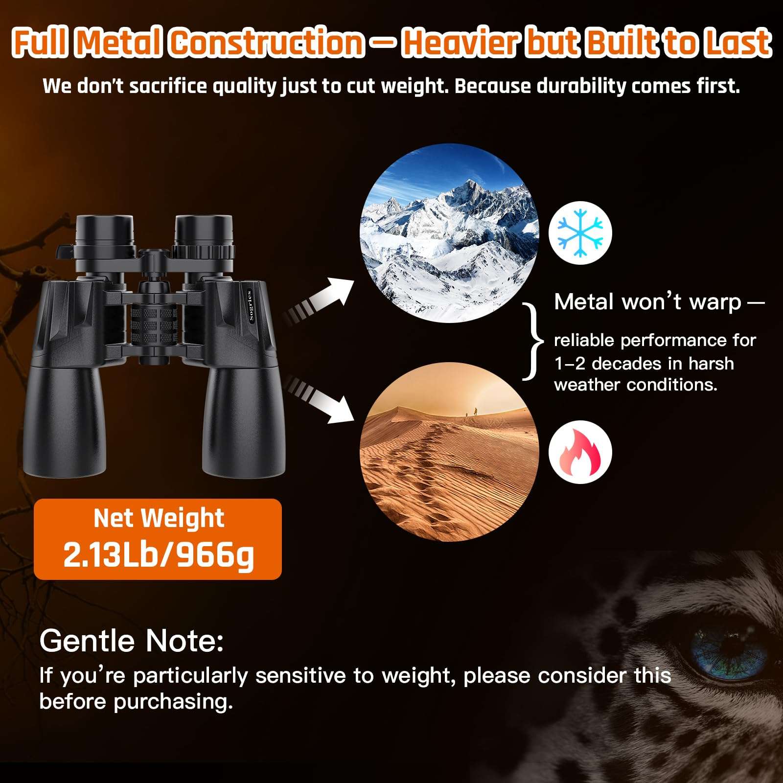 10-30x50 Zoom Binoculars for Adults, High Powered Military Binoculars for Bird Watching Traveling Hunting Concerts with Large View,BAK4,FMC Lens,Clear Low Light Vision at Night - Image 3