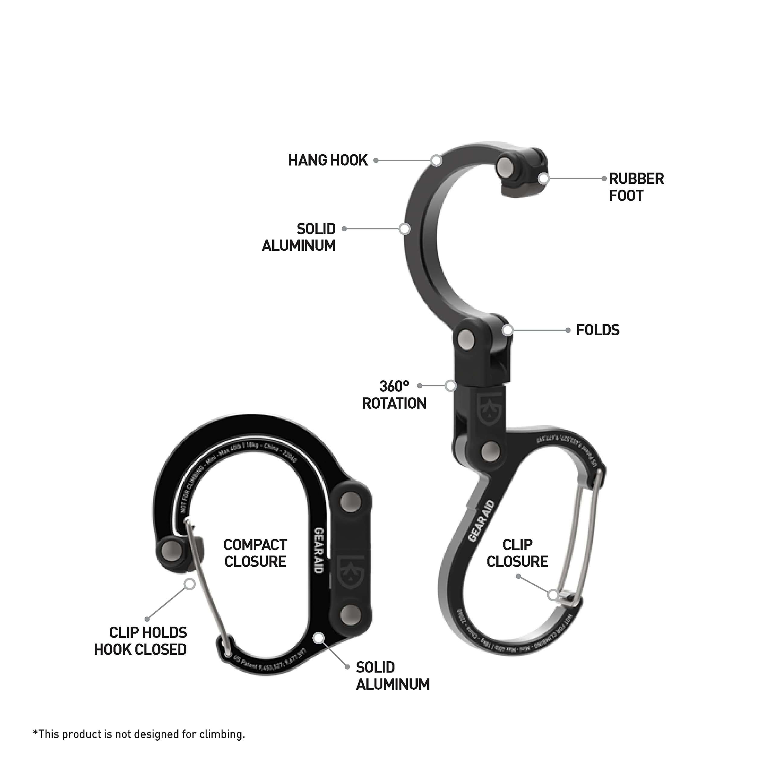 GEAR AID HEROCLIP (Mini) Carabiner Gear Clip and Hook, for Hanging Bags, Purses, Lanterns, Strollers, Tools, Helmets, Water Bottles, and More - Image 5