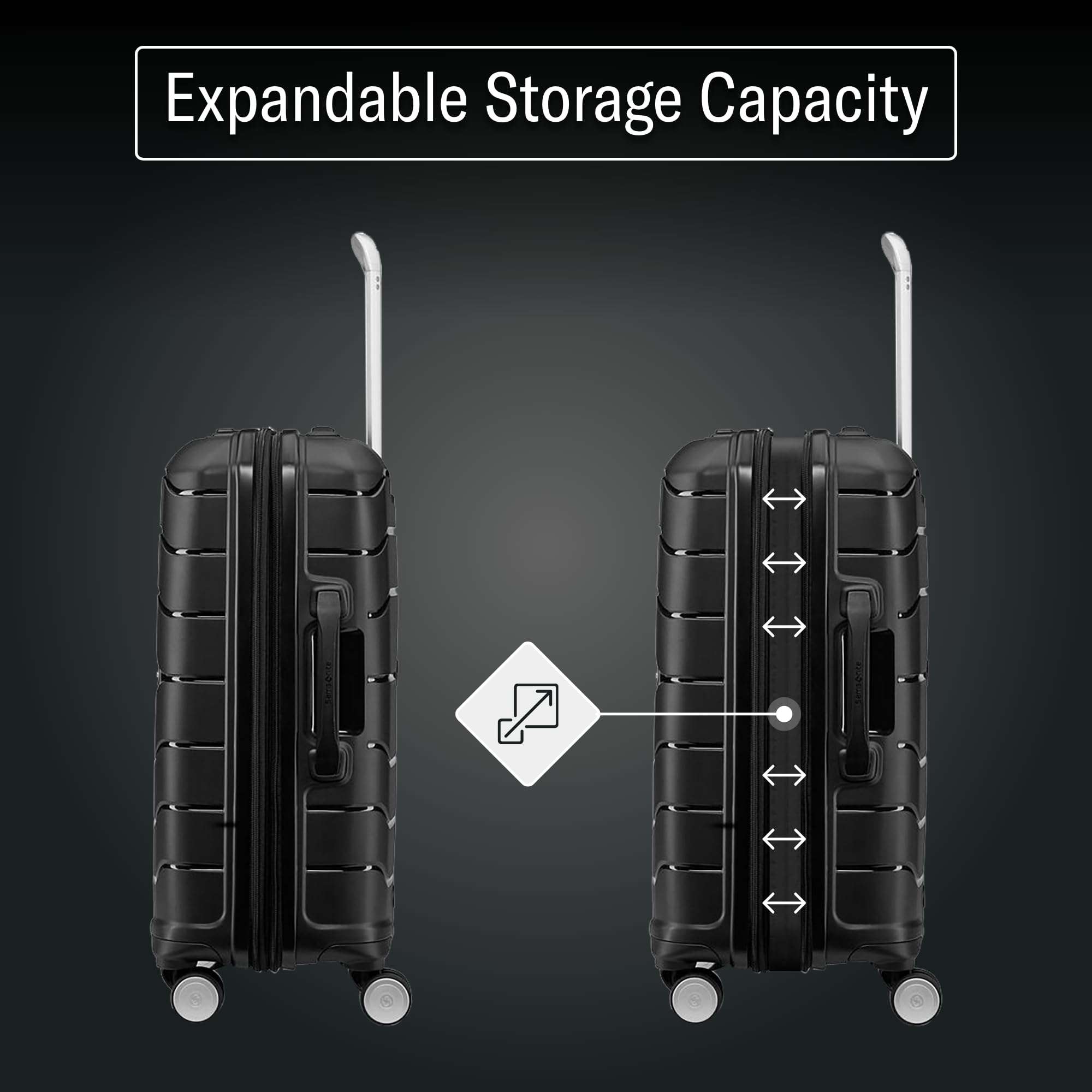 Samsonite Freeform Hardside Carry-On Luggage with Spinner Wheels - Hardshell Suitcase - TSA, Airline-Approved - Expandable Hard Shell, Smooth Rolling Wheels for Lightweight Travel – Black - Image 6