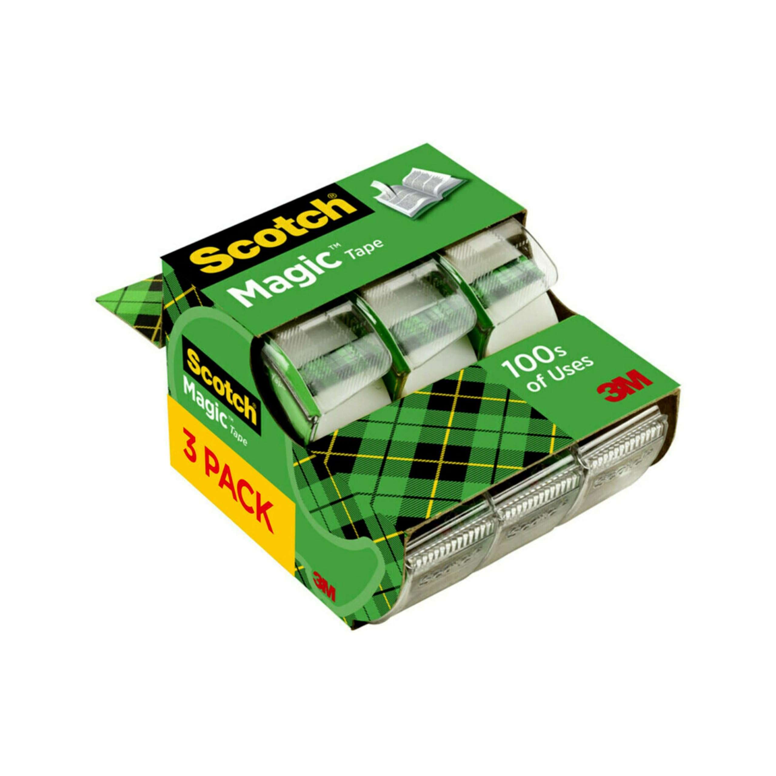 Scotch Magic Tape, 3 Dispensered Rolls, Numerous Applications, Invisible, Clear Tape Engineered for Repairing, 3/4 x 300 Inches - Image 1