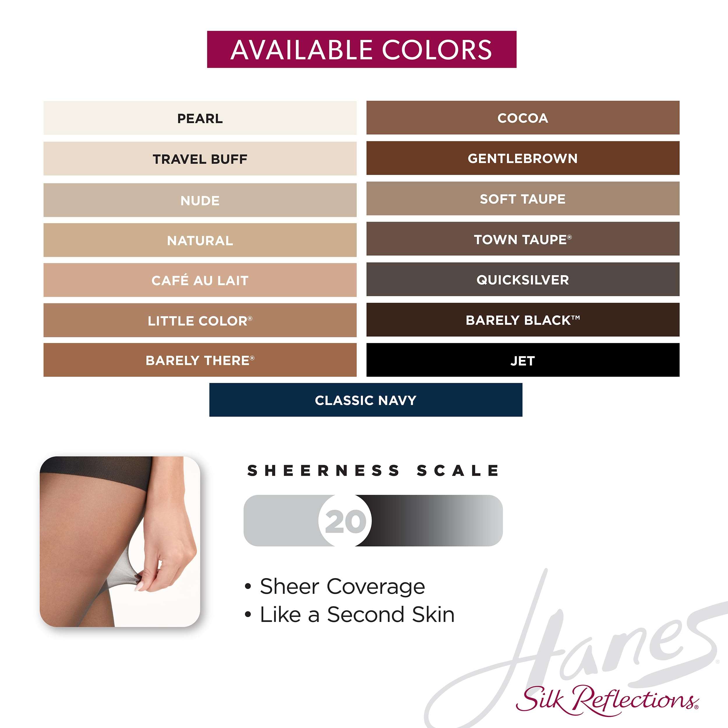 Hanes Silk Reflections Pantyhose Silky Sheer- Control Top- Reinforced Toe - Image 5