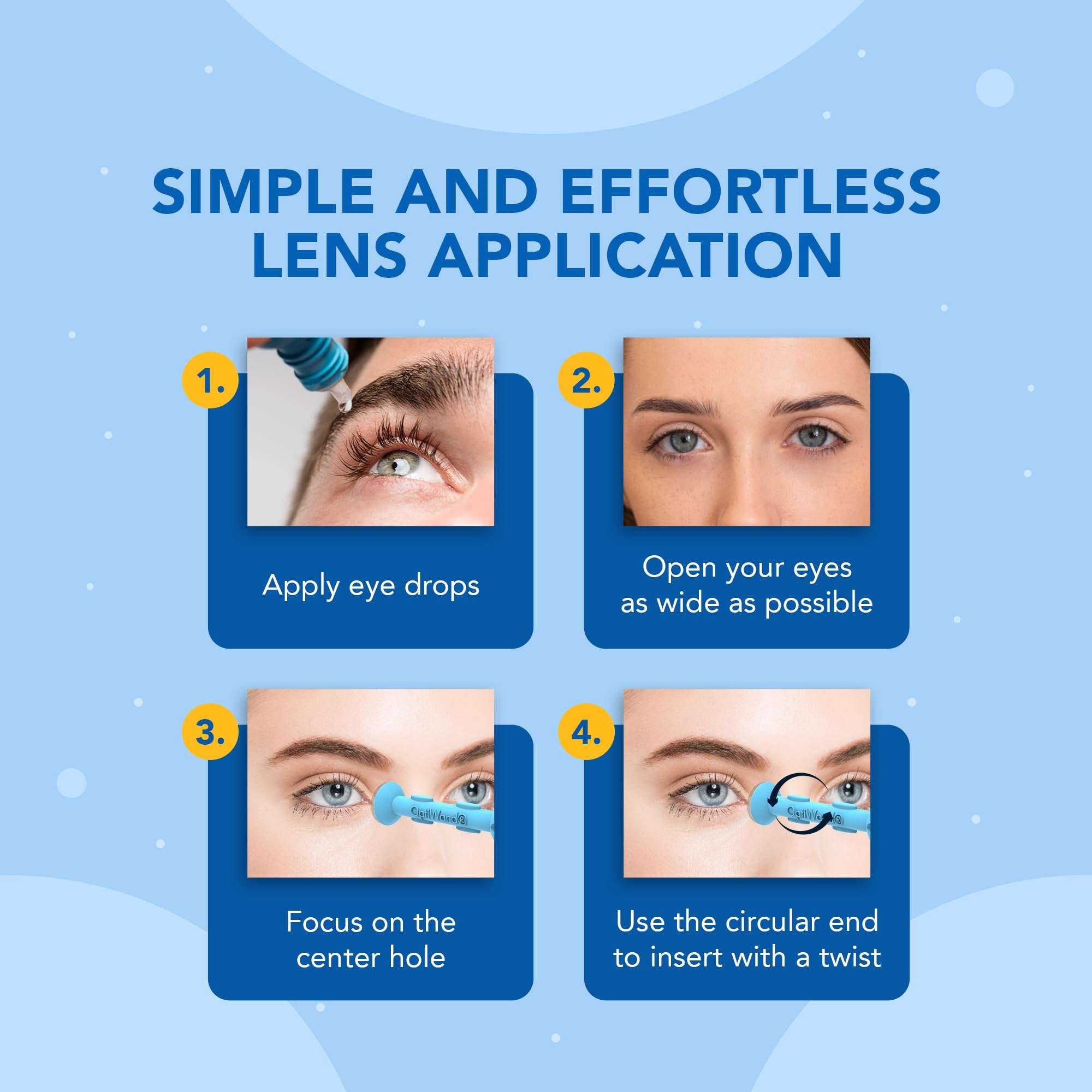 OptiWand - Portable Soft Contact Lens Removal & Insertion Tool - Silicone Rubber Eye Lens Inserter & Remover Device with Pincher End & Finger Grips - Safe & Easy to Use, Travel Size – 1.75" - Image 2