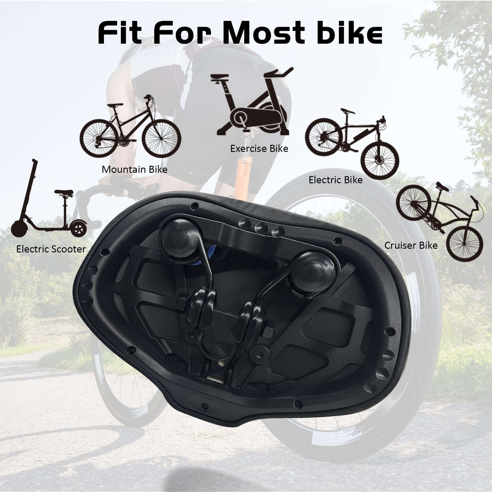 Noseless Bike Seat Cushion for Men & Women - Extra Padding & Comfort Wide Bicycle Seat, Oversized Comfortable Saddle for Peloton Bikes, Exercise Bikes, Electric Bikes, Cruiser Bikes - Image 6