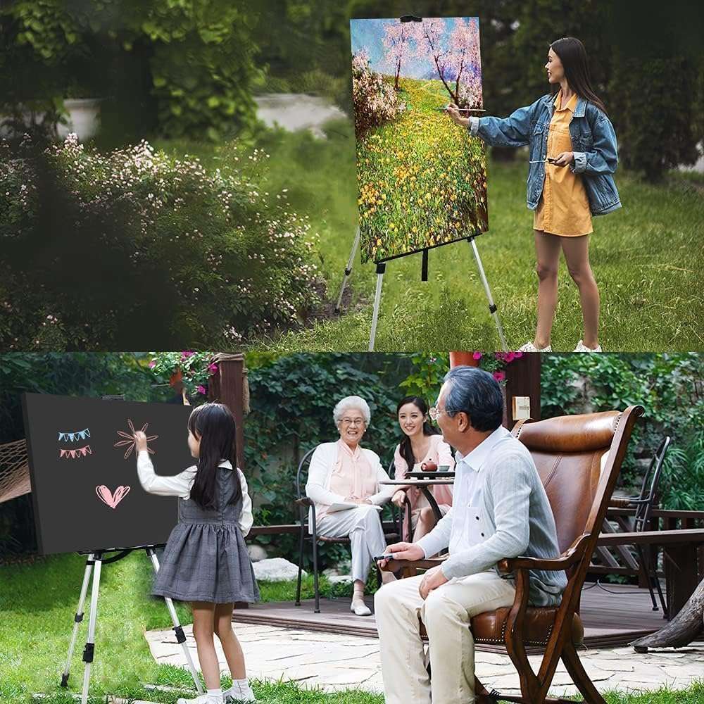 Art Easel Stand for Painting and Sign - RRFTOK Aluminum 66 Inch Metal Tripod Adjustable Portable Easels for Display - Canvas Stand for Table Top Floor Drawing for Artists Adult Holder or Teen - Image 9