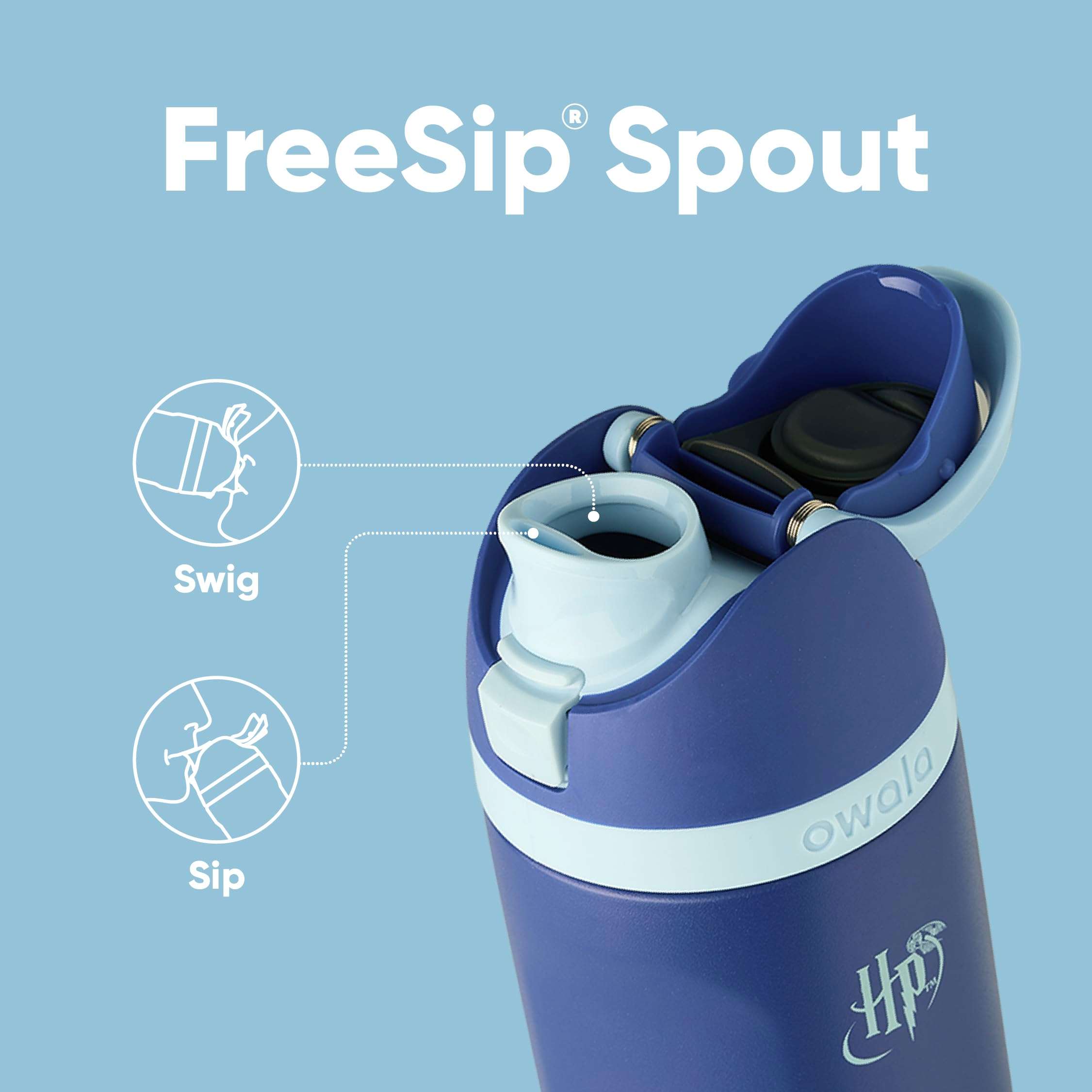 Owala Harry Potter FreeSip Insulated Stainless Steel Water Bottle with Straw, BPA-Free Sports Water Bottle, Great for Travel, 24 Oz, Ravenclaw - Image 2