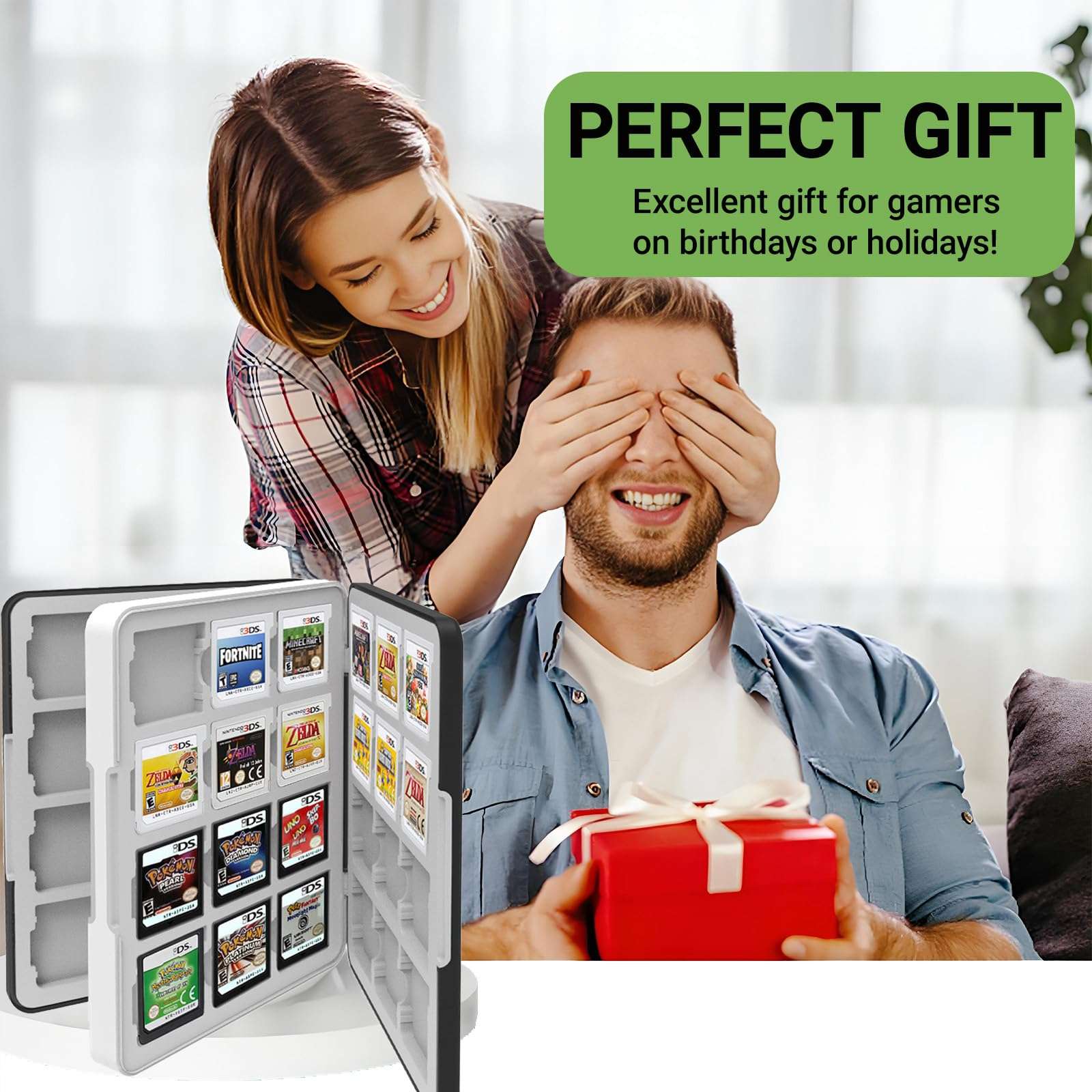 QUBAMG 3DS Game Case 48 Slot DS Game Holder Compatible With Nintendo New 3ds / New 3ds Xl / 3ds / 3ds Xl / Dsi / Dsi Xl / Ds / New 2ds /New 2ds Xl / 2ds/ 2ds Xl Catridge Portable Storage Box,Black - Image 6