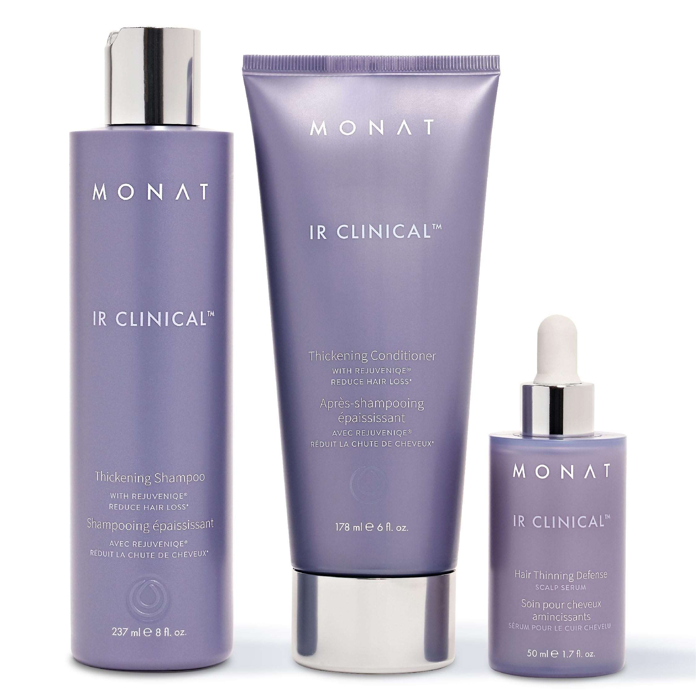 MONAT IR Clinical System – Complete Hair Care Restoration Kit with Thickening Shampoo, Conditioner & Thinning Defense Serum – Strengthens, Protects, & Revives Hair for Thicker, Fuller-Looking Results - Image 1