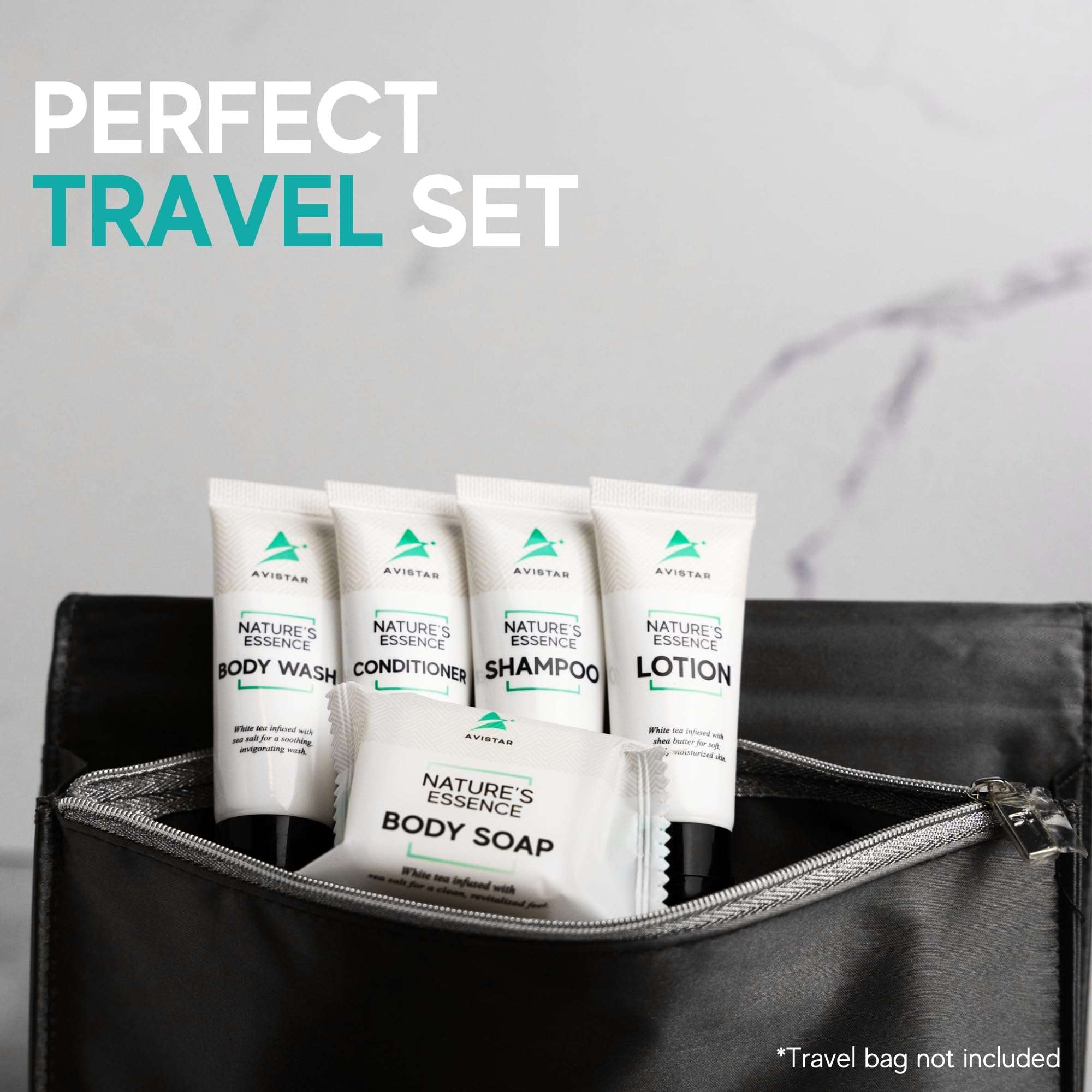 5 Piece Hotel Soap & Bulk Toiletries - Travel Essentials for Hosts & Guests - Hotel Shampoo & Conditioner Supplies for Guest, Hotel Toiletries Bulk Set, Mini Bulk Travel Size Toiletries, Air BnB - Image 3