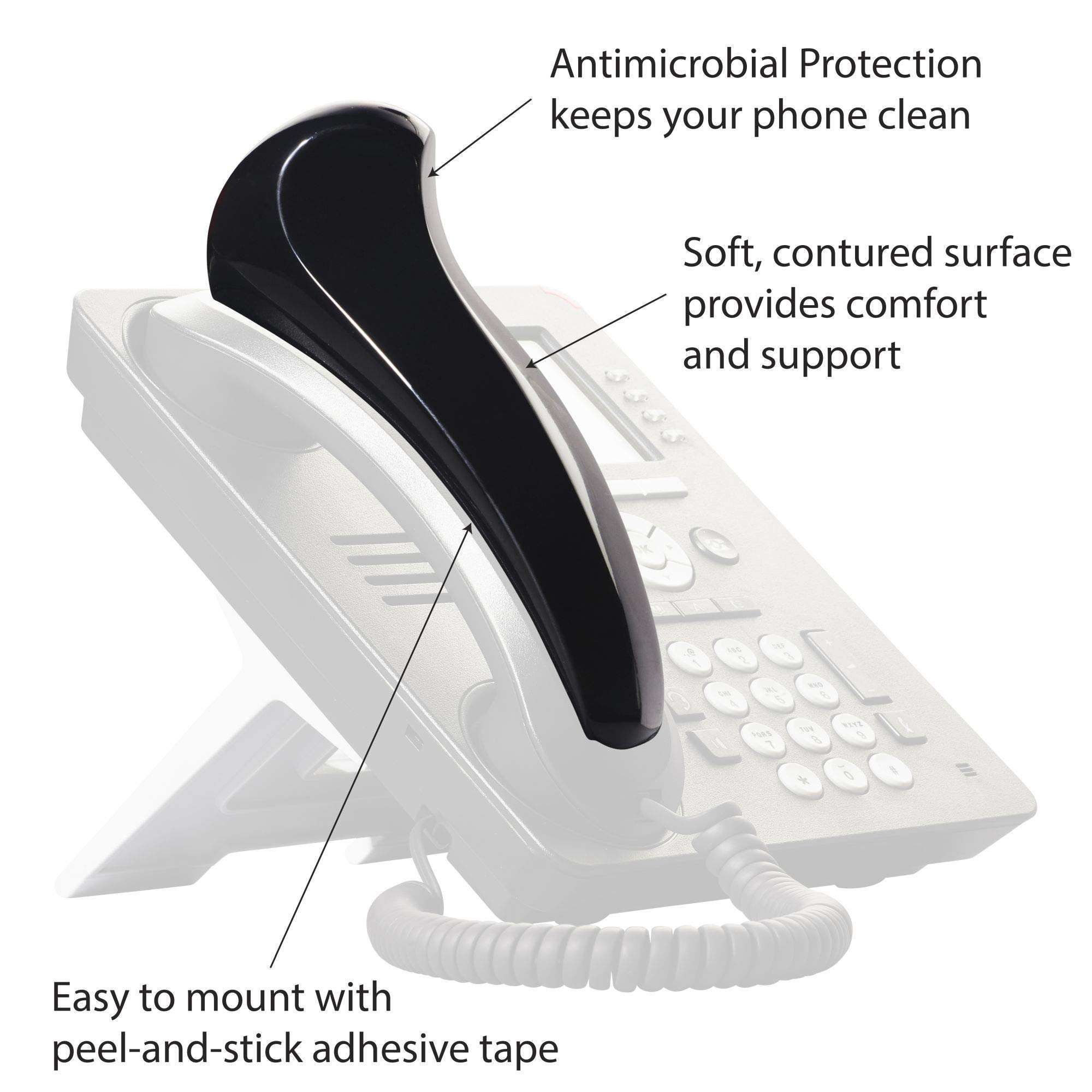 Softalk Antibacterial Black Phone Shoulder Rest | Landline Telephone Accessory (00101M) - Image 3