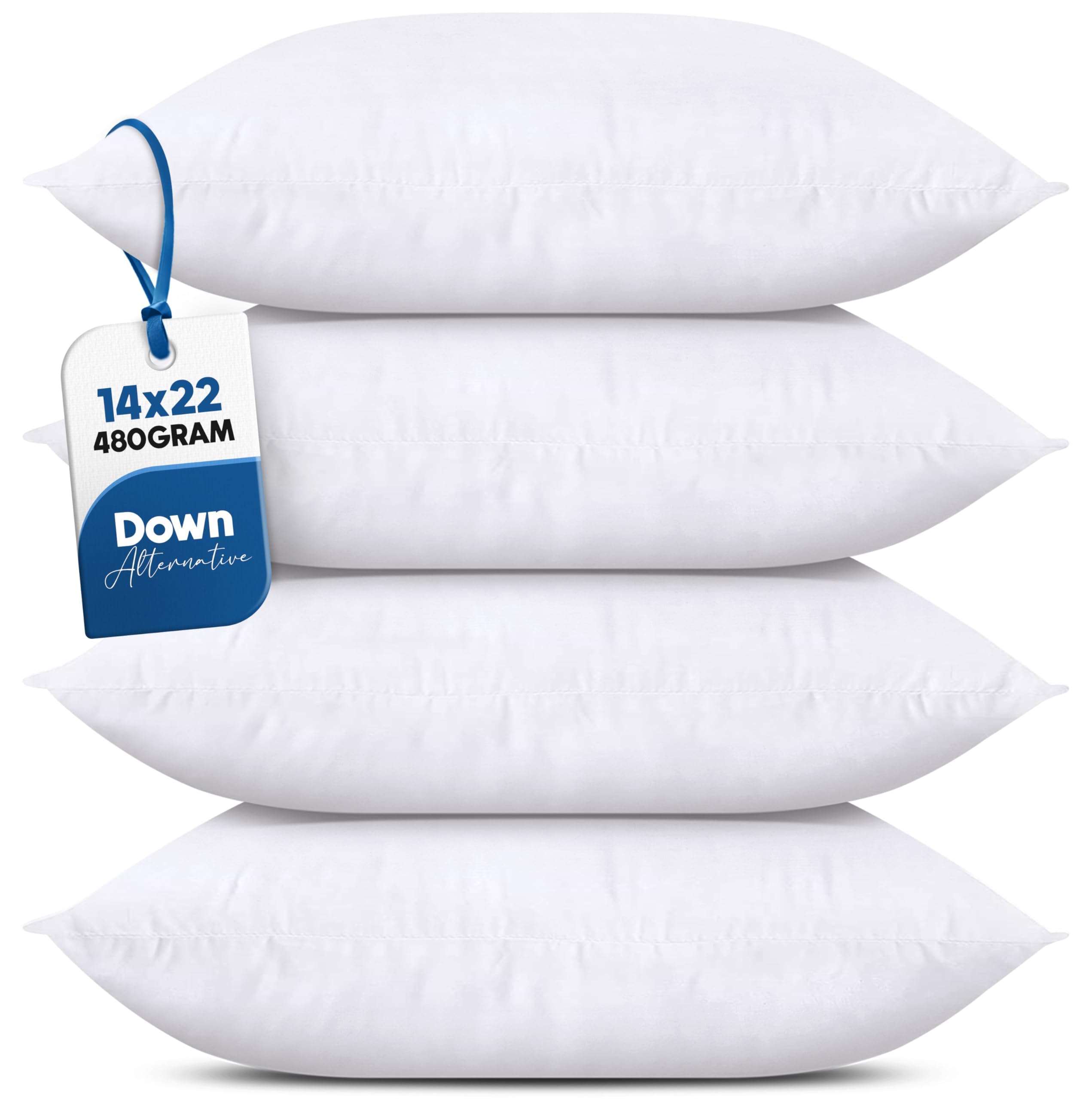 Utopia Bedding Throw Pillows (Set of 4, White), 14 x 22 Inches Pillows for Sofa, Bed and Couch Decorative Stuffer Pillow - Image 1