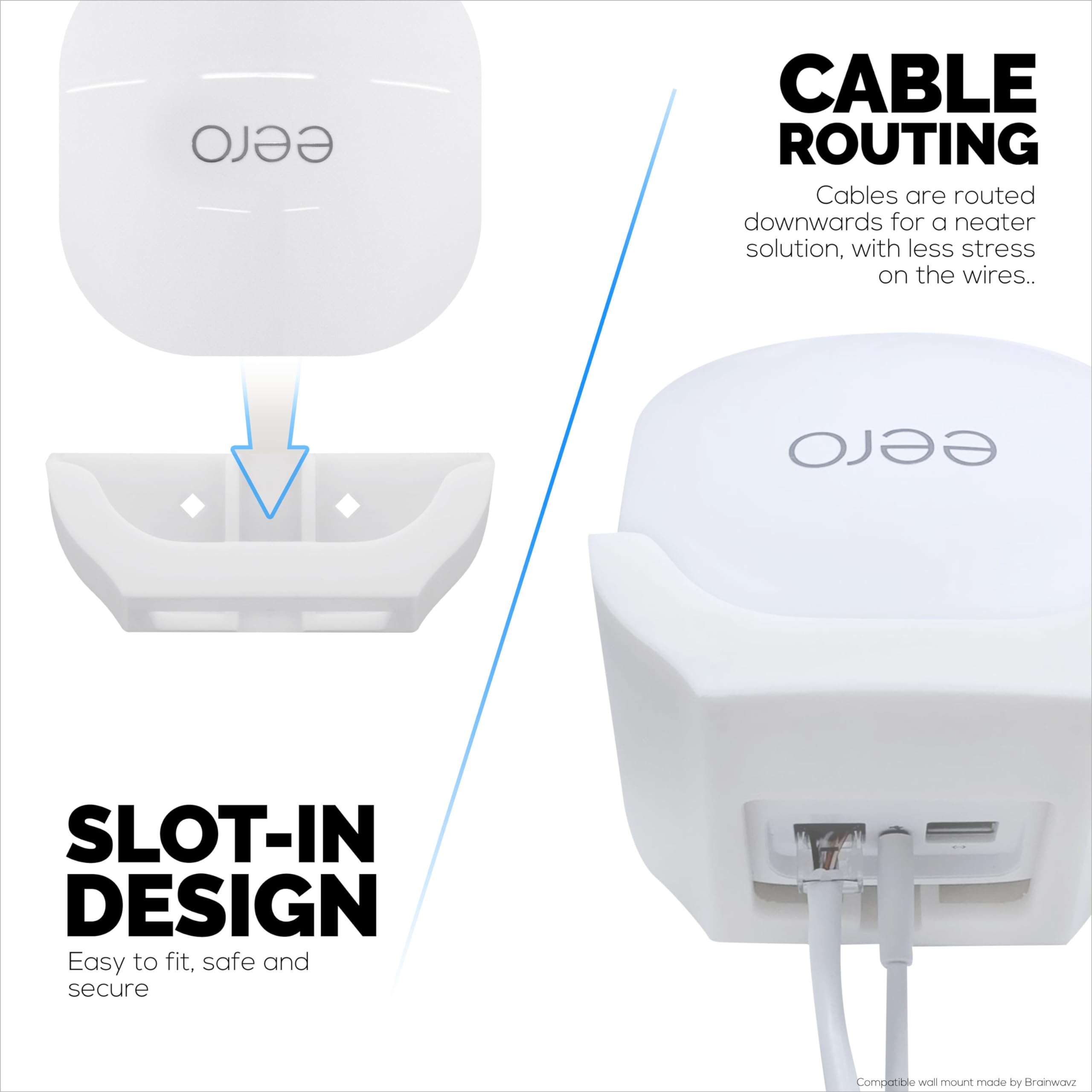 Drill Free Wall Mount for EERO 6+, 6 Plus Router (ONLY Works with 6 Plus), Strong VHB Adhesive, Easy to Install, Reduce Interference & Increase Range, Stick On & Screw-in Mounting by Brainwavz - Image 5